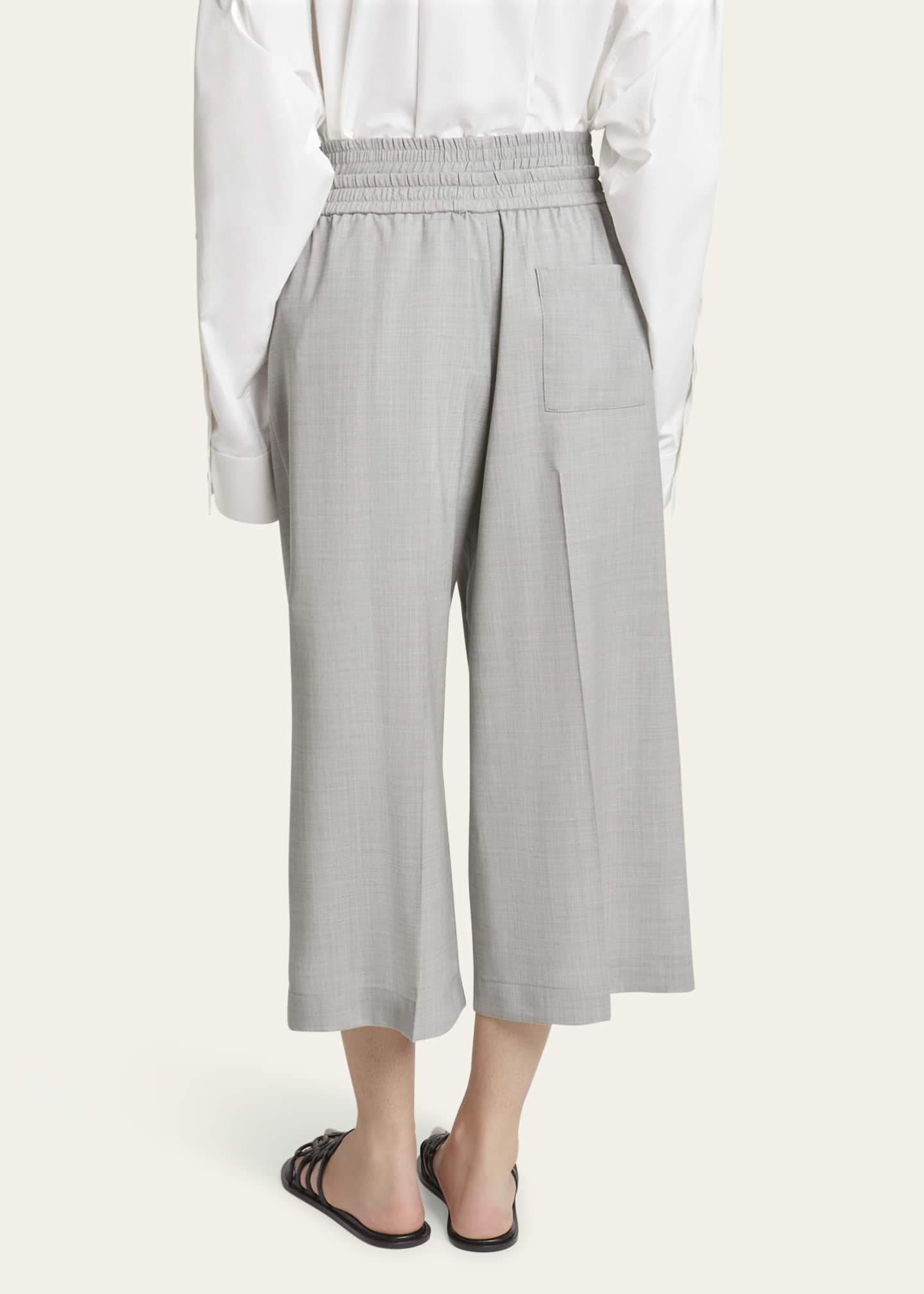 Loewe Cropped Wide Leg Wool Trousers Image 3 of 5