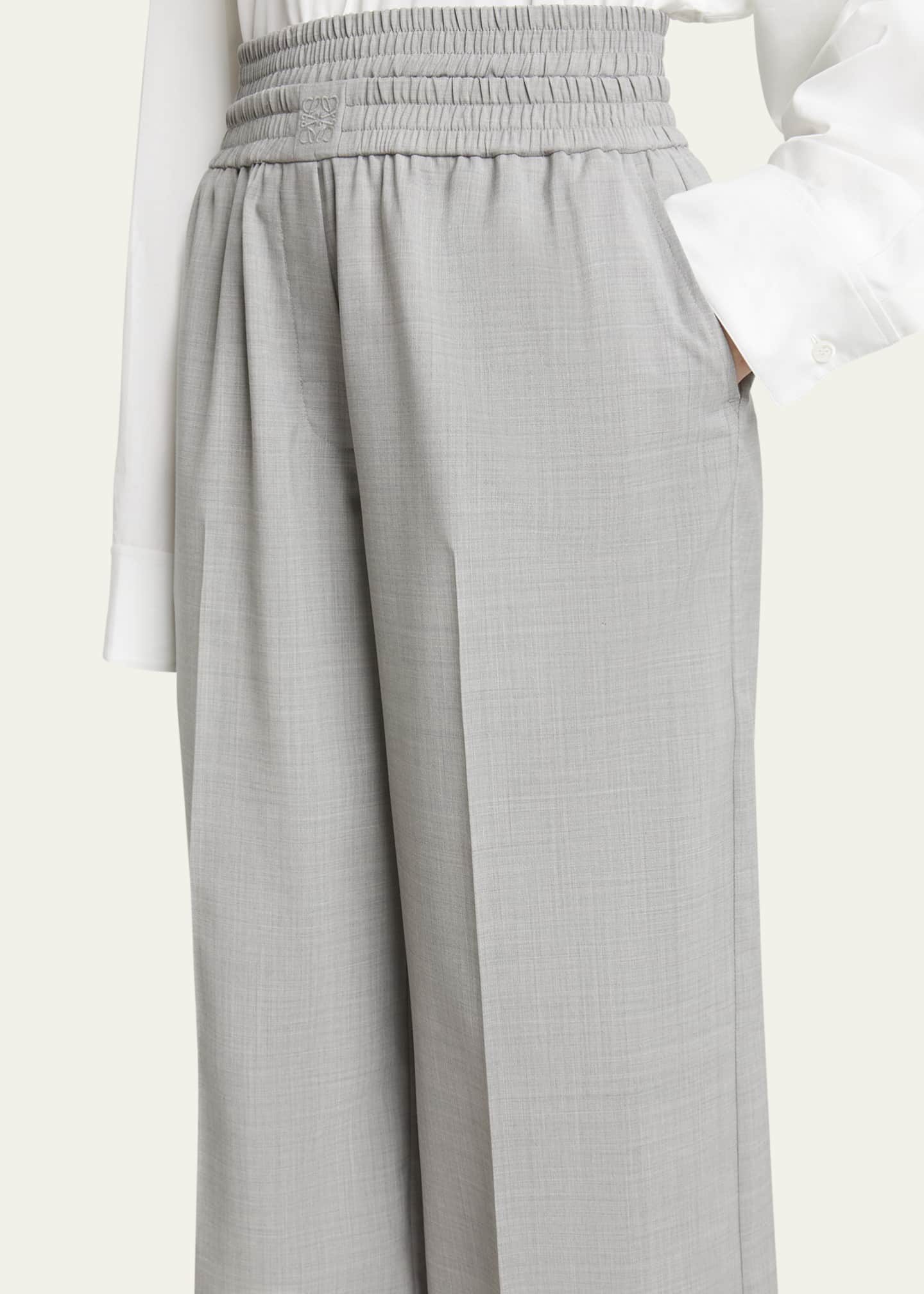 Loewe Cropped Wide Leg Wool Trousers Image 5 of 5