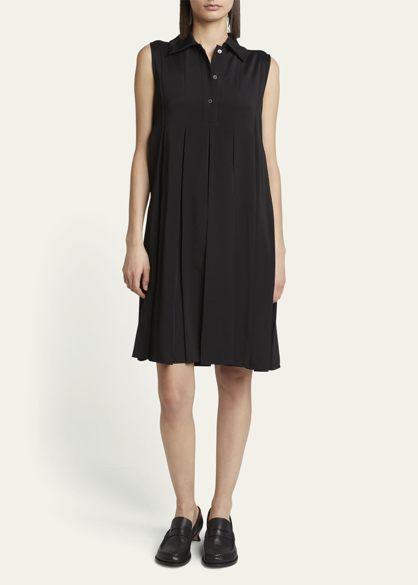 Loewe Pleated Polo Mini Shirt Dress Image 2 of 5