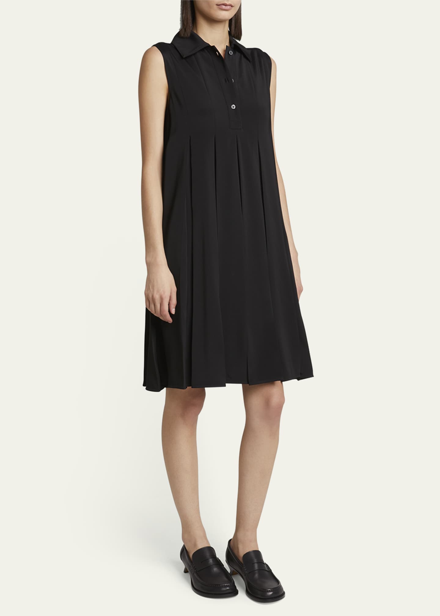 Loewe Pleated Polo Mini Shirt Dress Image 4 of 5