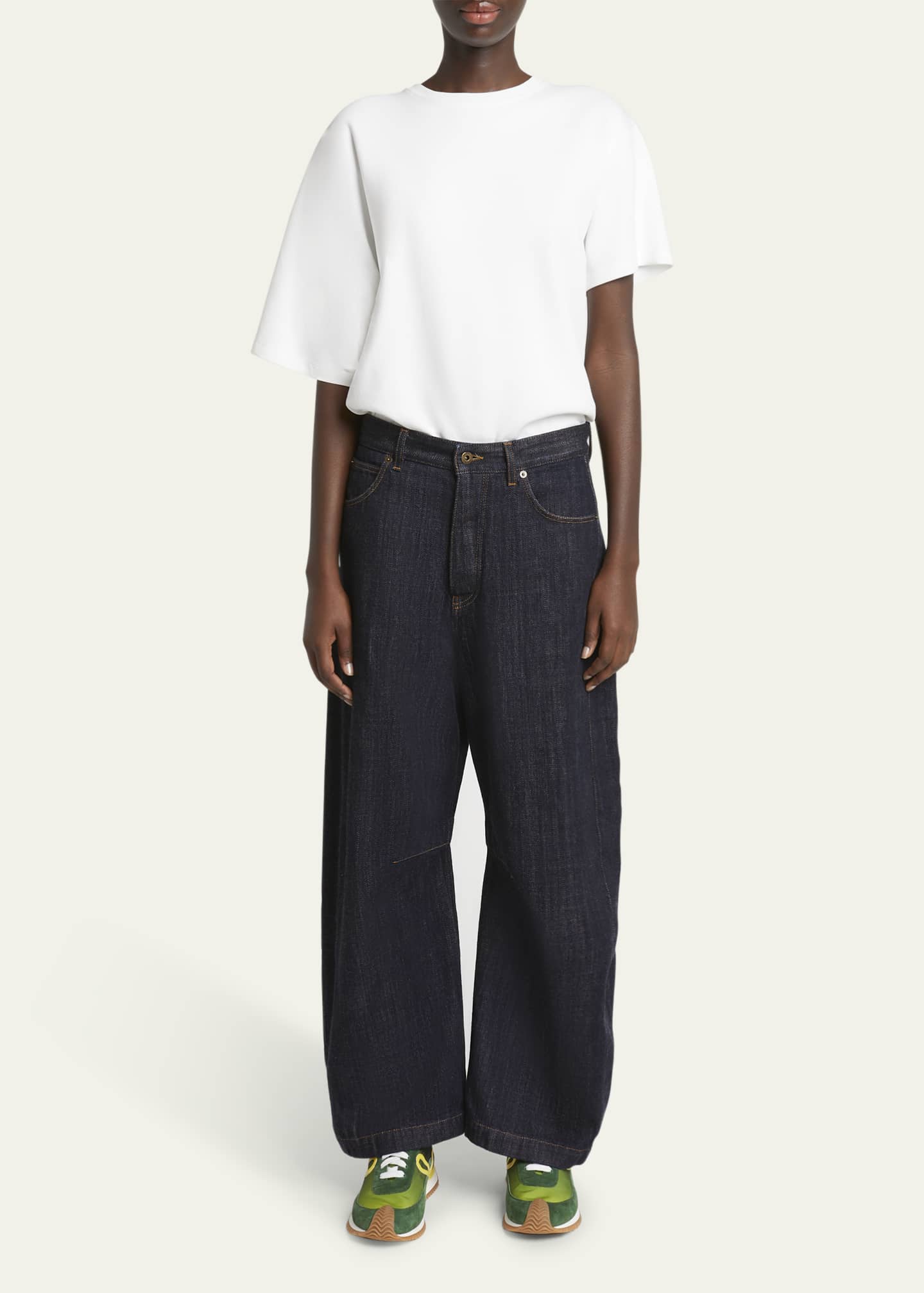 Loewe Anagram Embroidered Barrel Leg Jeans Image 2 of 5