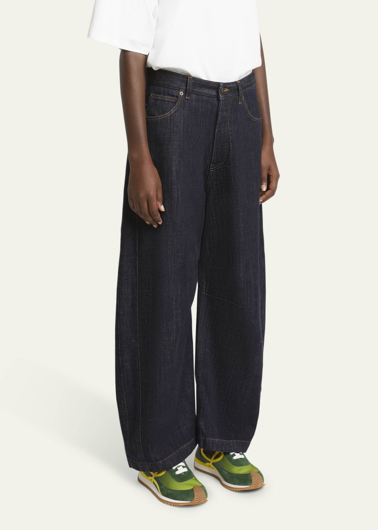 Loewe Anagram Embroidered Barrel Leg Jeans Image 4 of 5