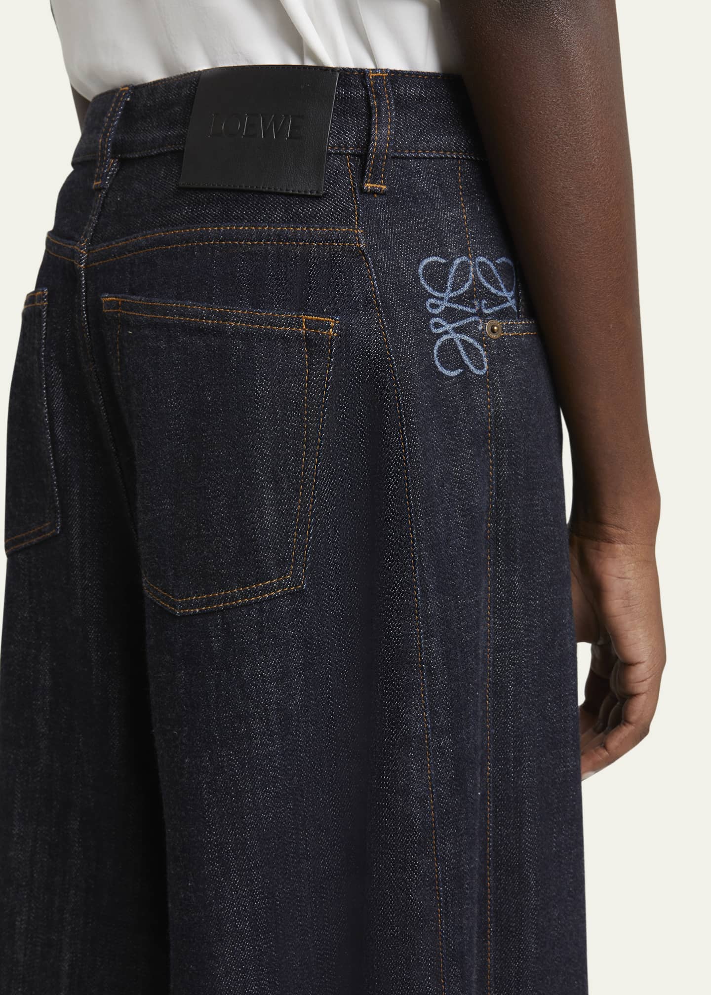 Loewe Anagram Embroidered Barrel Leg Jeans Image 5 of 5