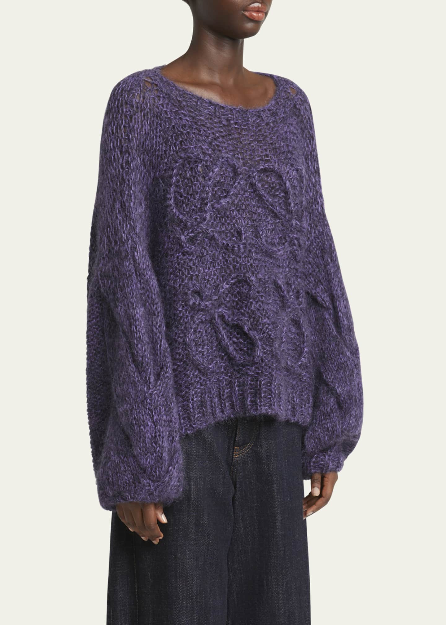 Loewe Open Knit Anagram Mohair Wool Sweater Image 4 of 5