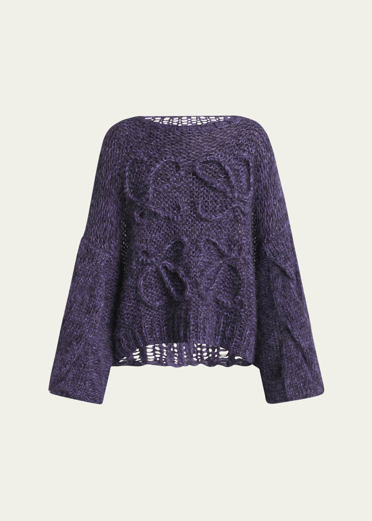 Loewe Open Knit Anagram Mohair Wool Sweater Image 1 of 5
