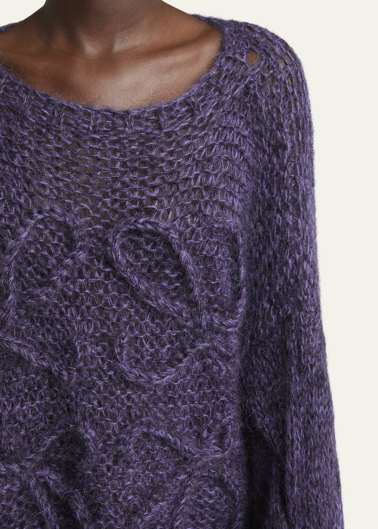 Loewe Open Knit Anagram Mohair Wool Sweater Image 5 of 5