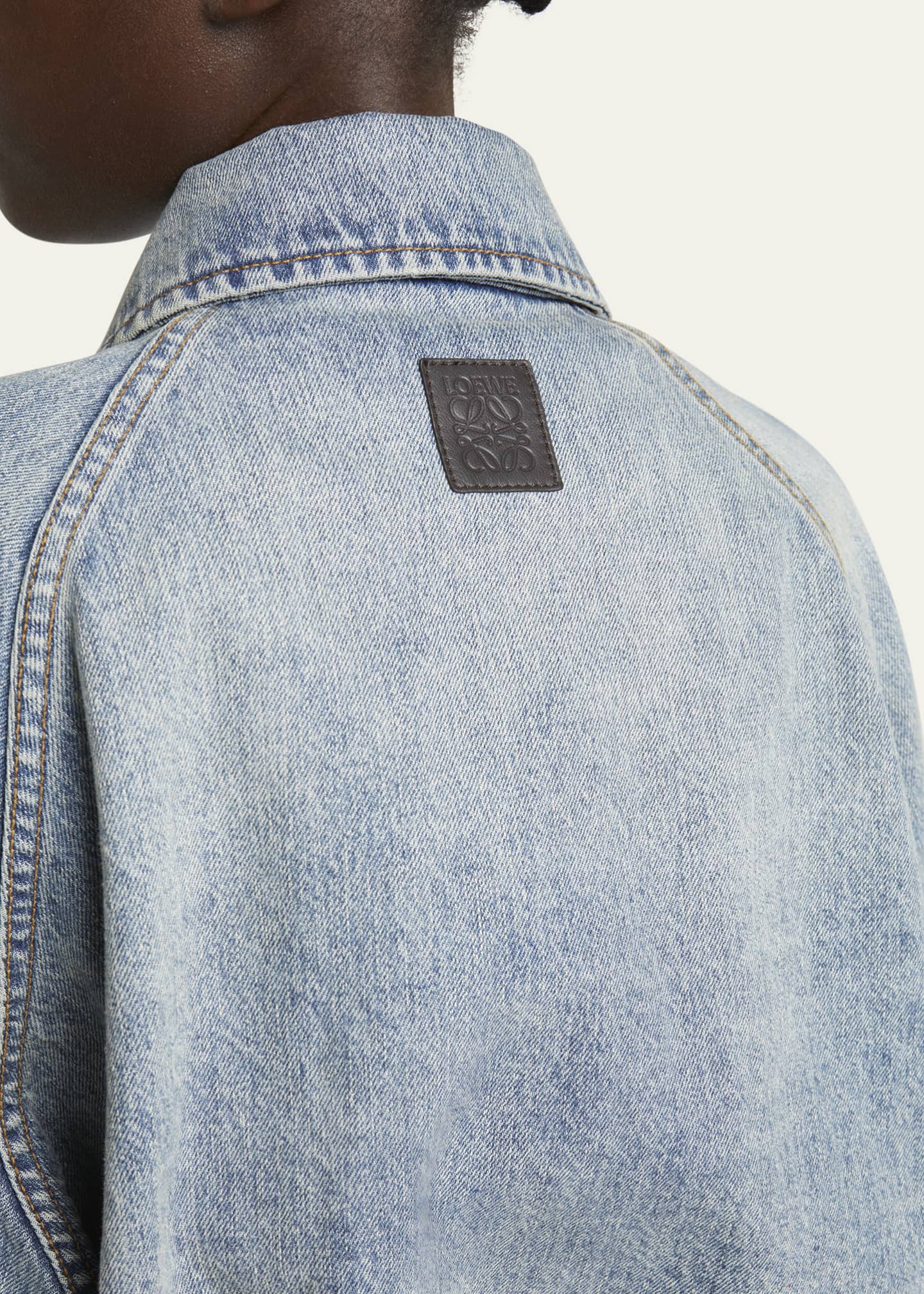 Loewe Balloon Zip-Up Drawstring Denim Jacket Image 5 of 5