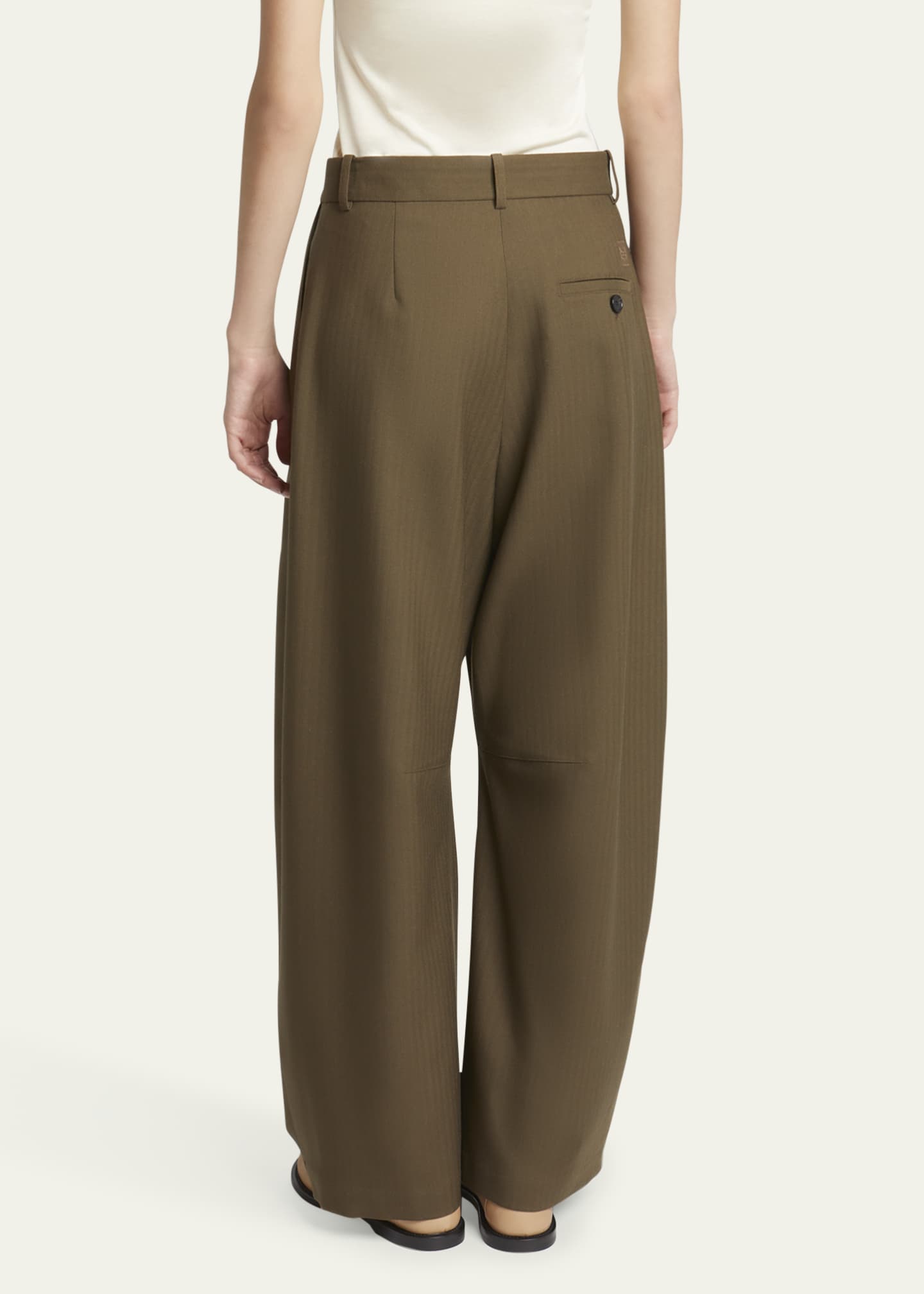 Loewe Barrel Leg Pleated Wool Trousers Image 3 of 5