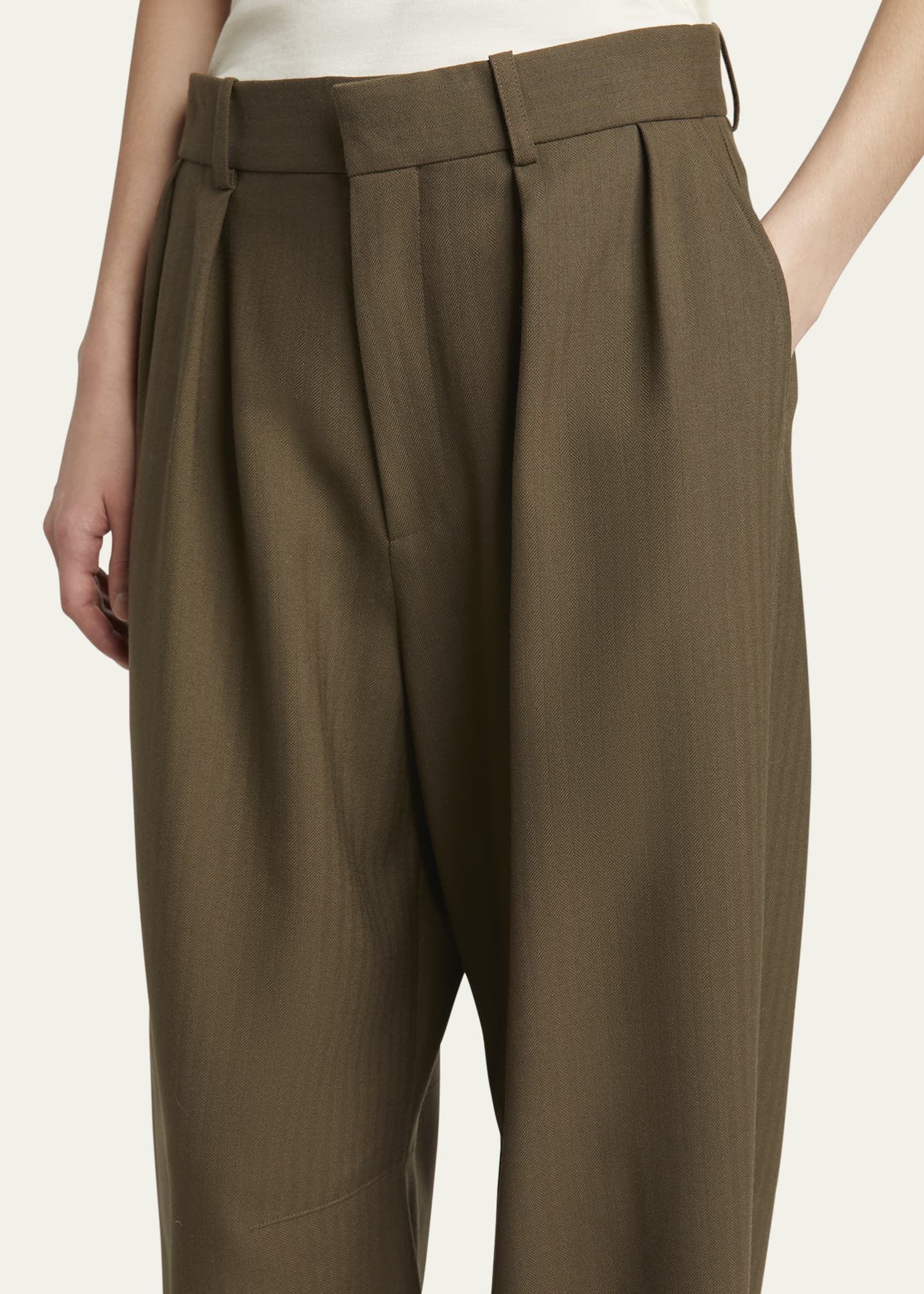 Loewe Barrel Leg Pleated Wool Trousers Image 5 of 5