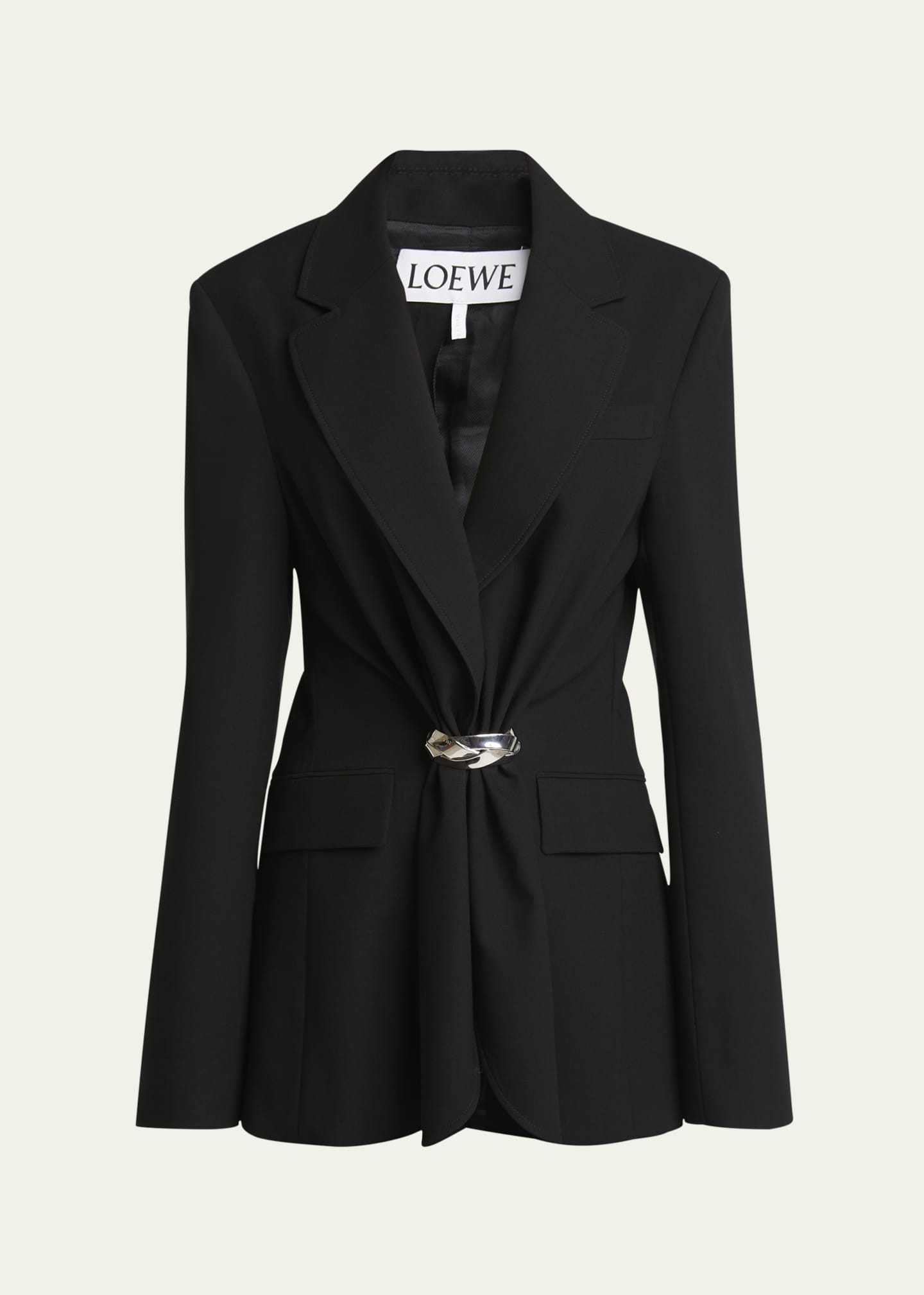 Loewe Belted Ruched Wool Blazer Image 1 of 5
