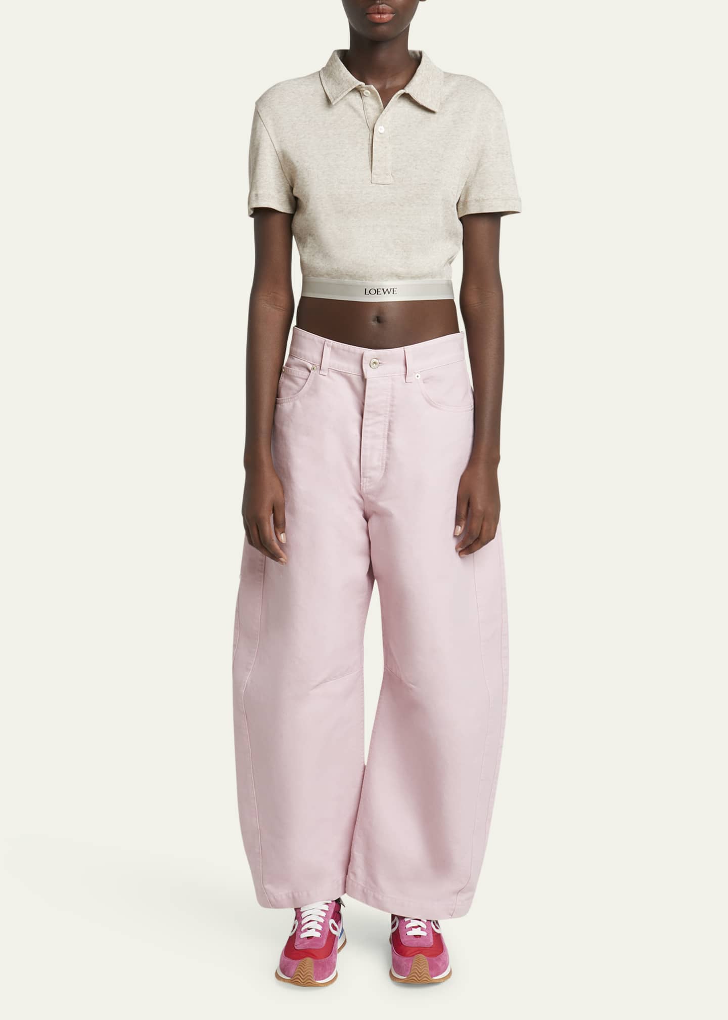 Loewe Barrel Pleated Wide-Leg Ankle Trousers Image 2 of 5