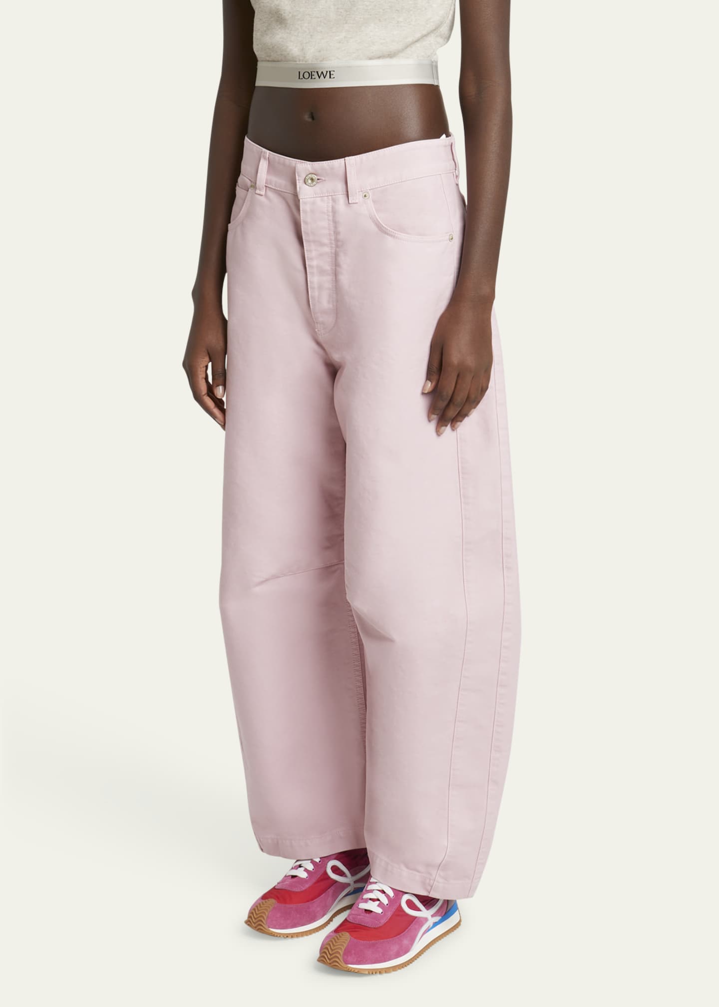 Loewe Barrel Pleated Wide-Leg Ankle Trousers Image 4 of 5