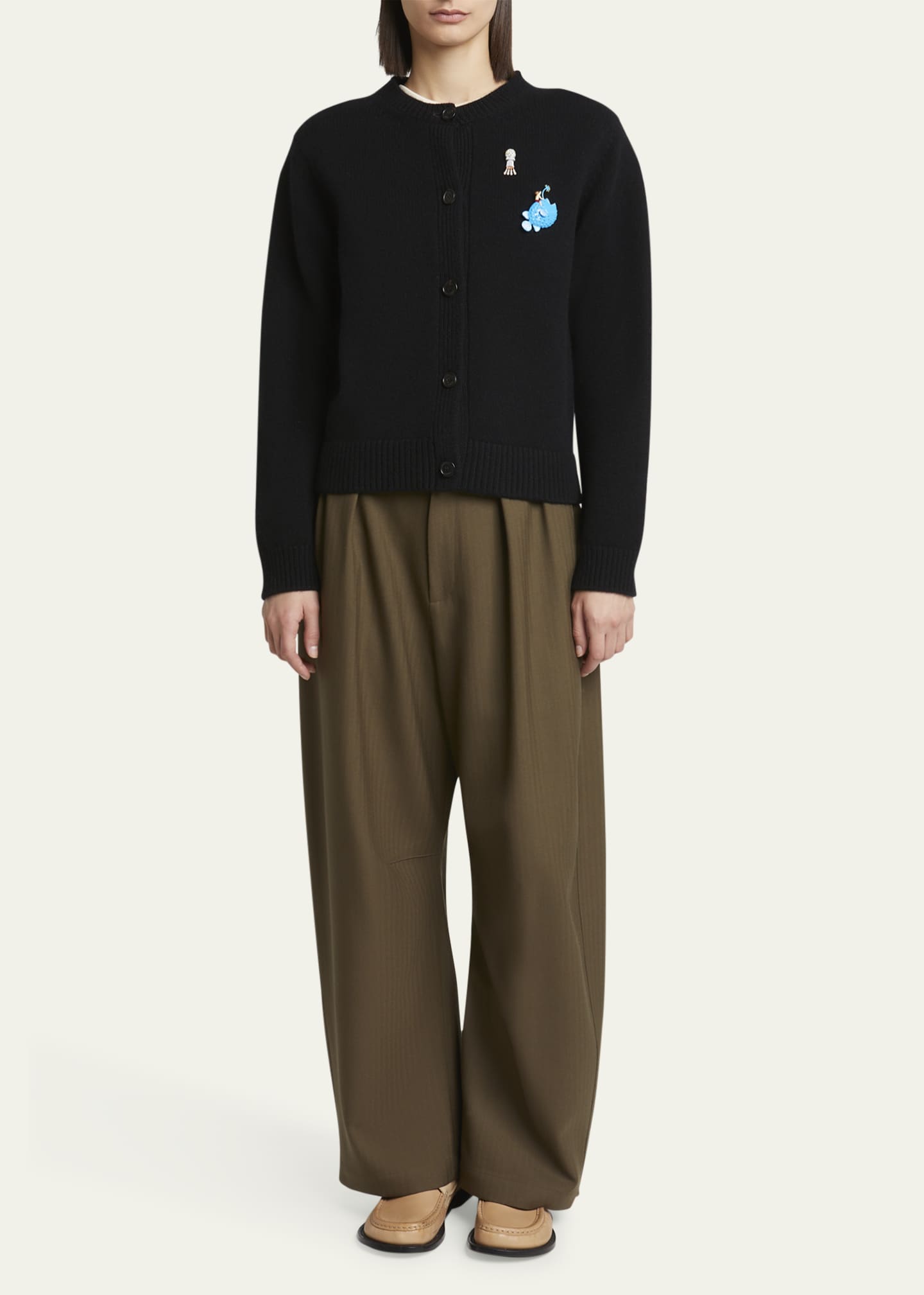 Loewe Fish Embroidered Wool Cardigan Image 2 of 5