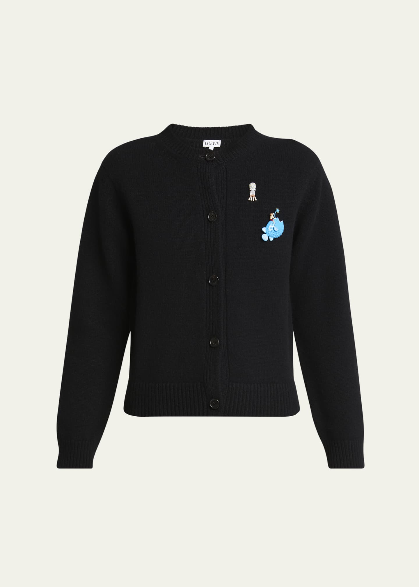 Loewe Fish Embroidered Wool Cardigan Image 1 of 5