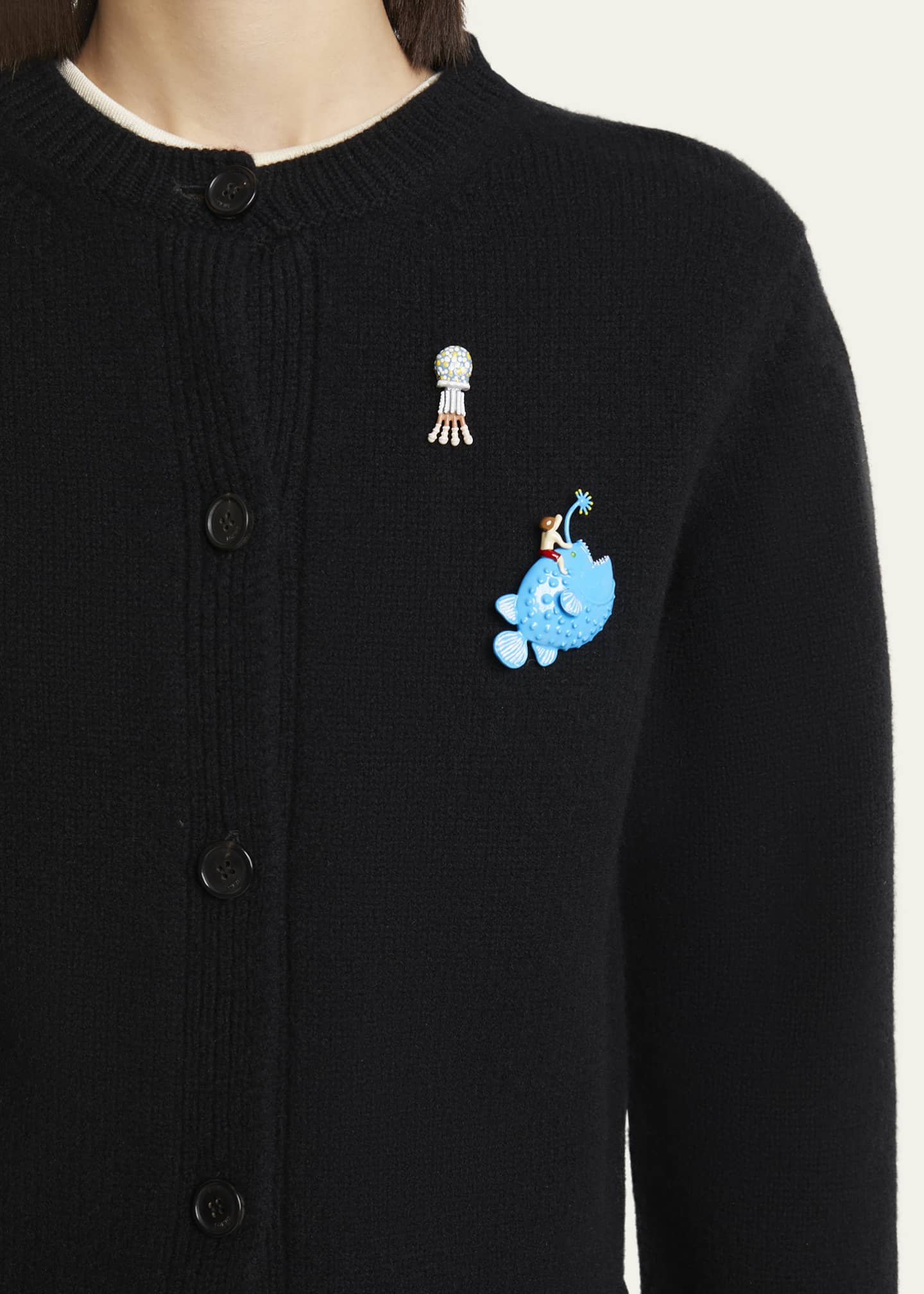 Loewe Fish Embroidered Wool Cardigan Image 5 of 5