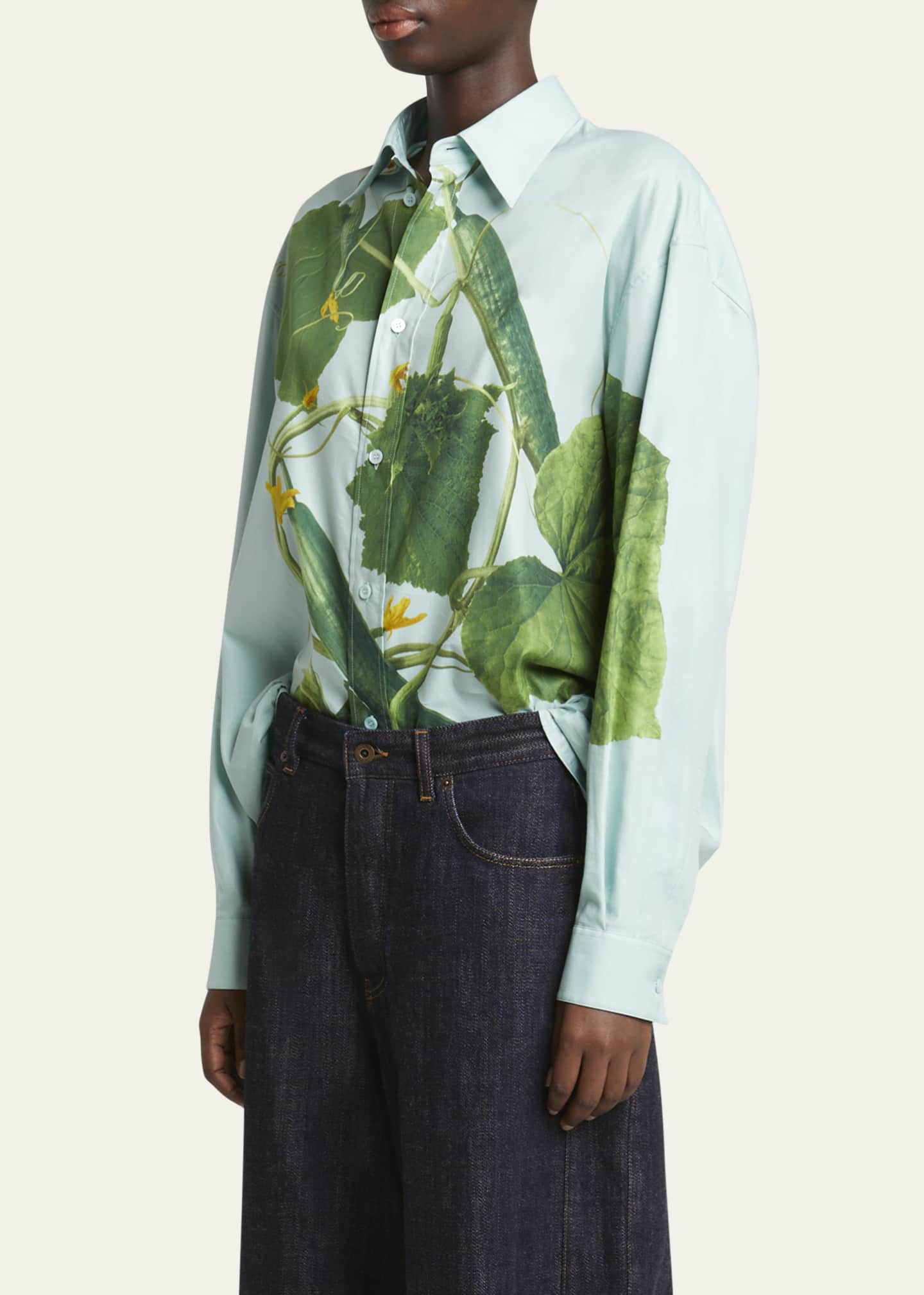 Loewe Cucumber Print Button Down Blouse Image 4 of 5
