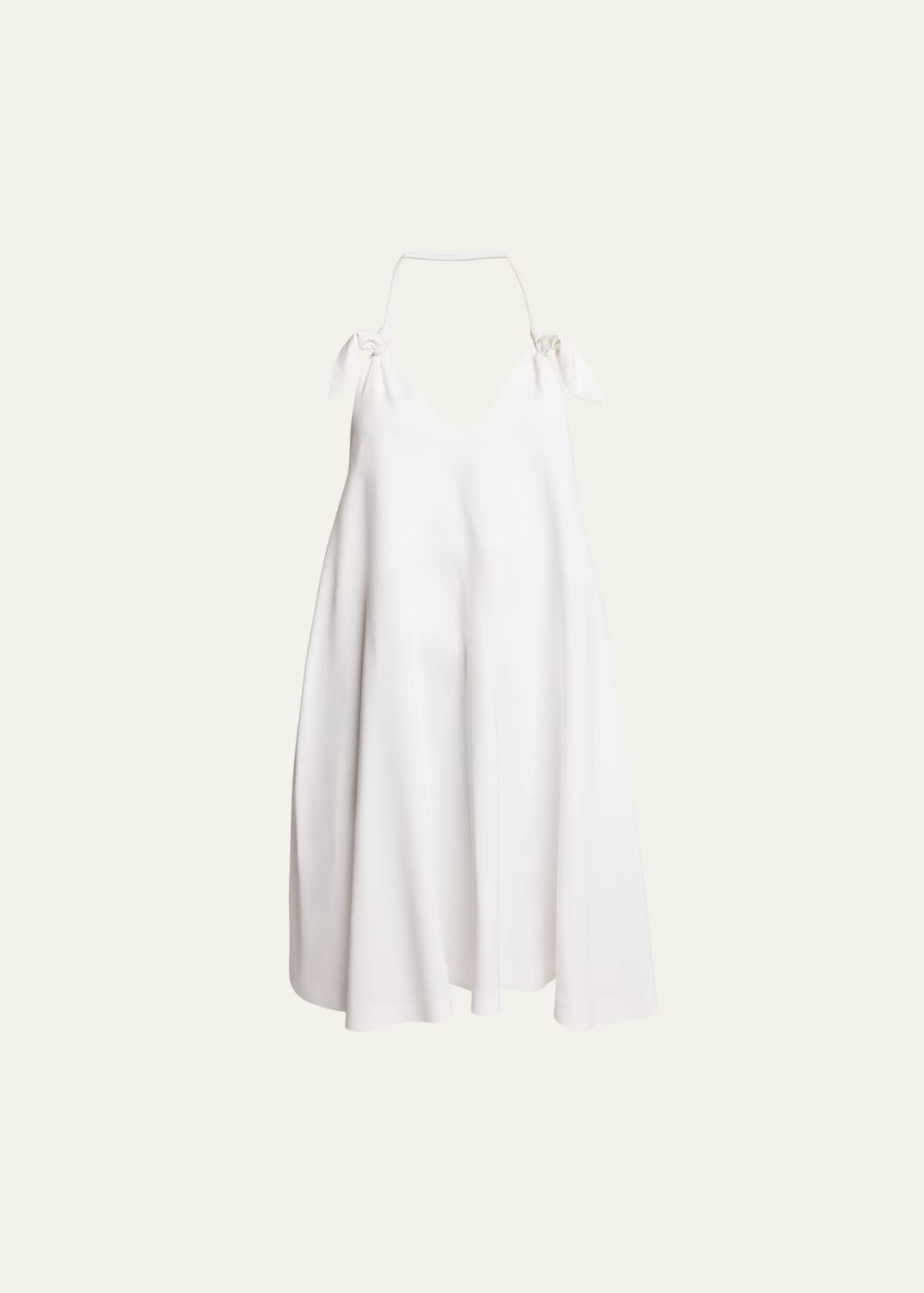 Loewe Halter Leather Knot Backless Mini Dress - Bergdorf Goodman