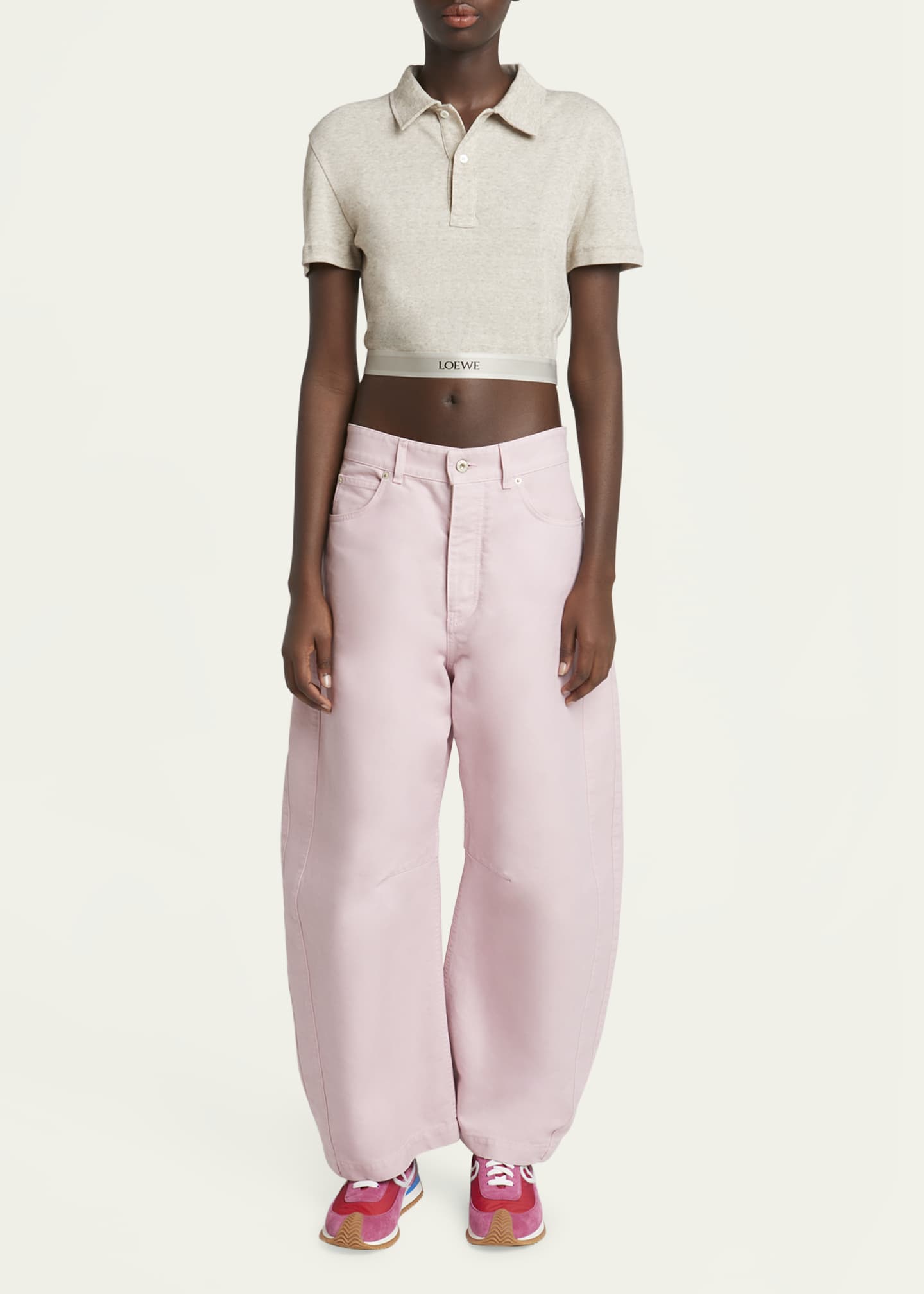 Loewe Cropped Wool Polo Logo Band Top Image 2 of 4