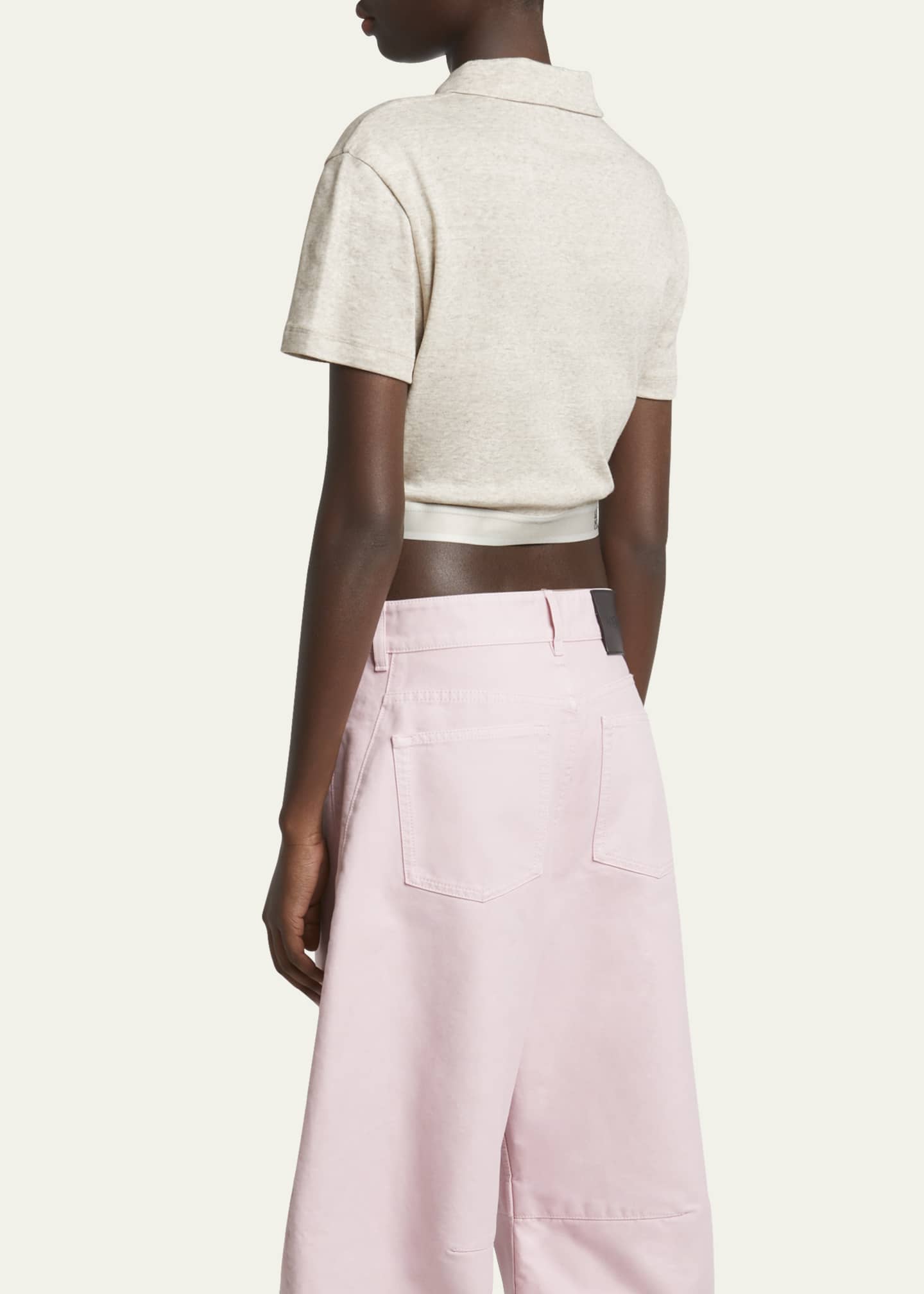 Loewe Cropped Wool Polo Logo Band Top Image 3 of 4