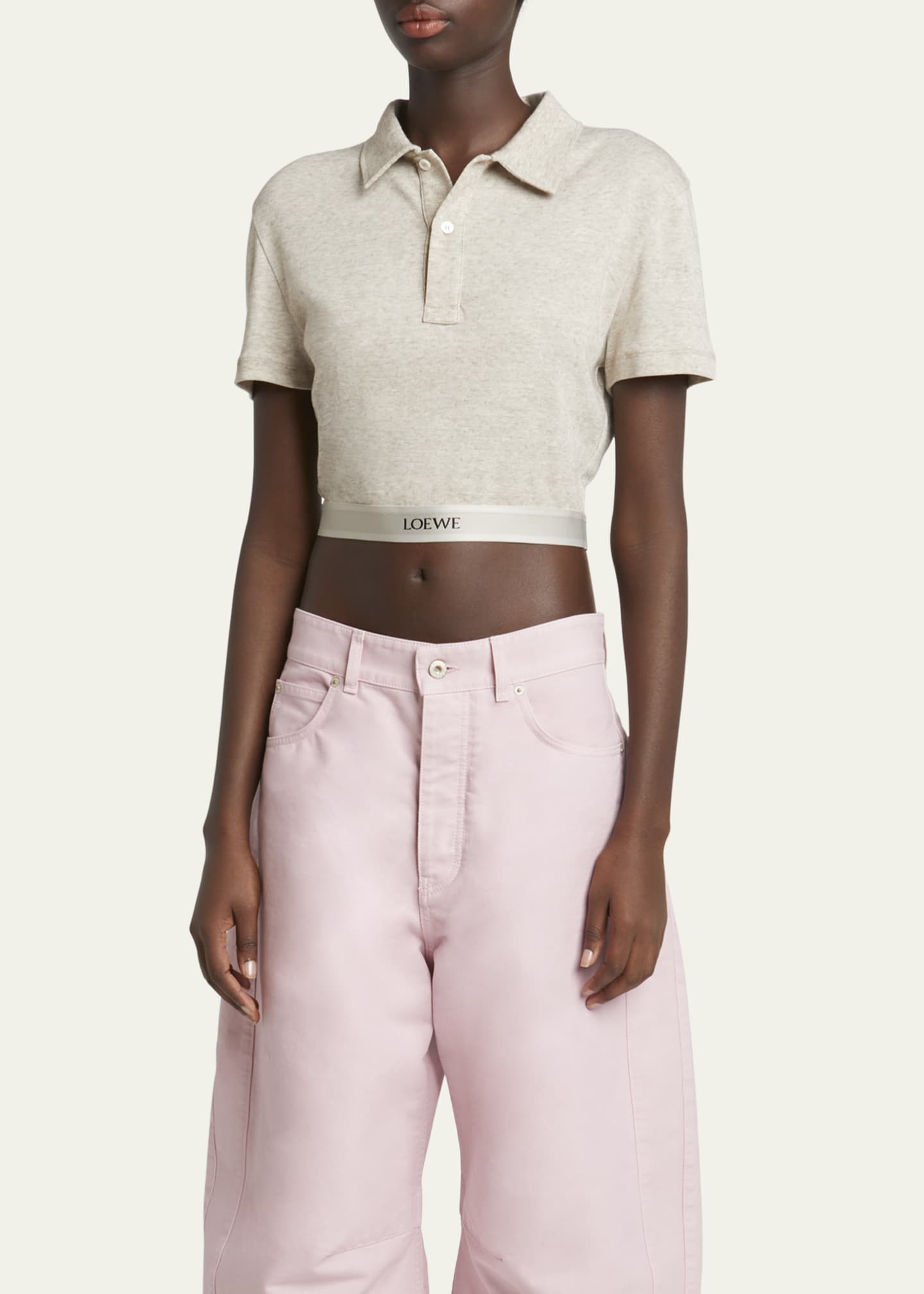Loewe Cropped Wool Polo Logo Band Top Image 4 of 4
