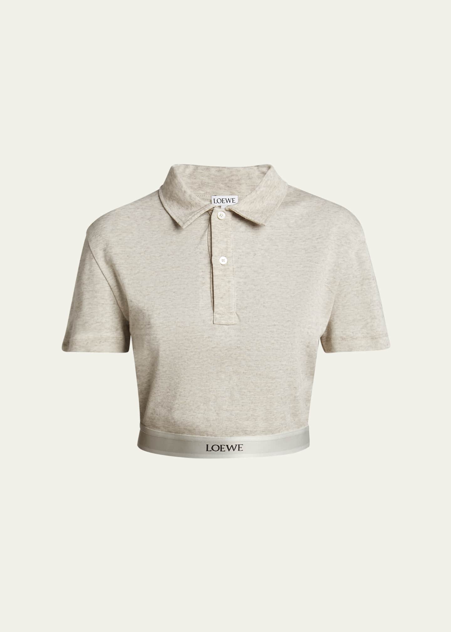 Loewe Cropped Wool Polo Logo Band Top Image 1 of 4