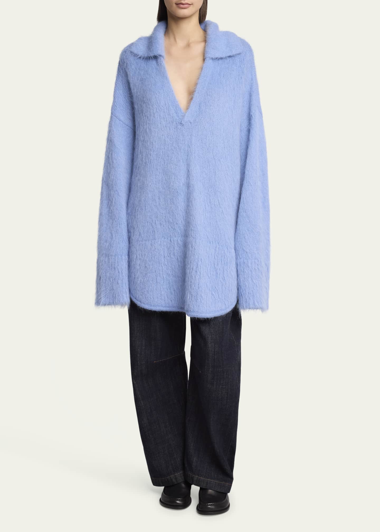 Loewe Johnny Collar Wool Oversized Sweater Image 2 of 5