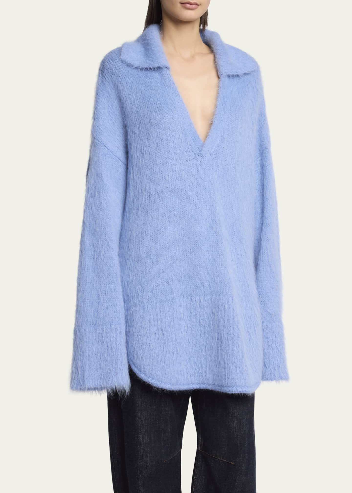 Loewe Johnny Collar Wool Oversized Sweater Image 4 of 5