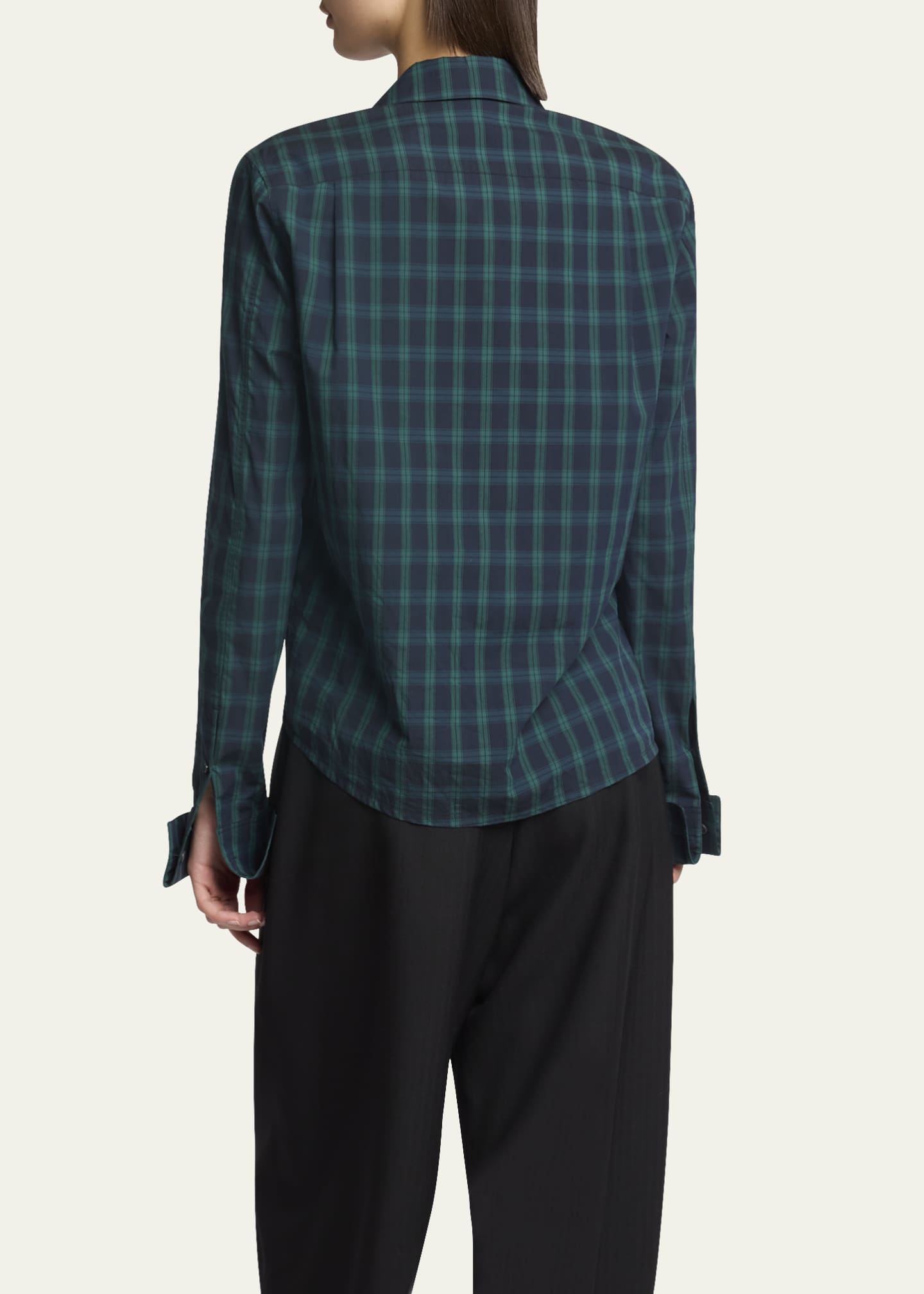 Loewe Jacquard Check Cotton Poplin Asymmetric Top Image 3 of 5