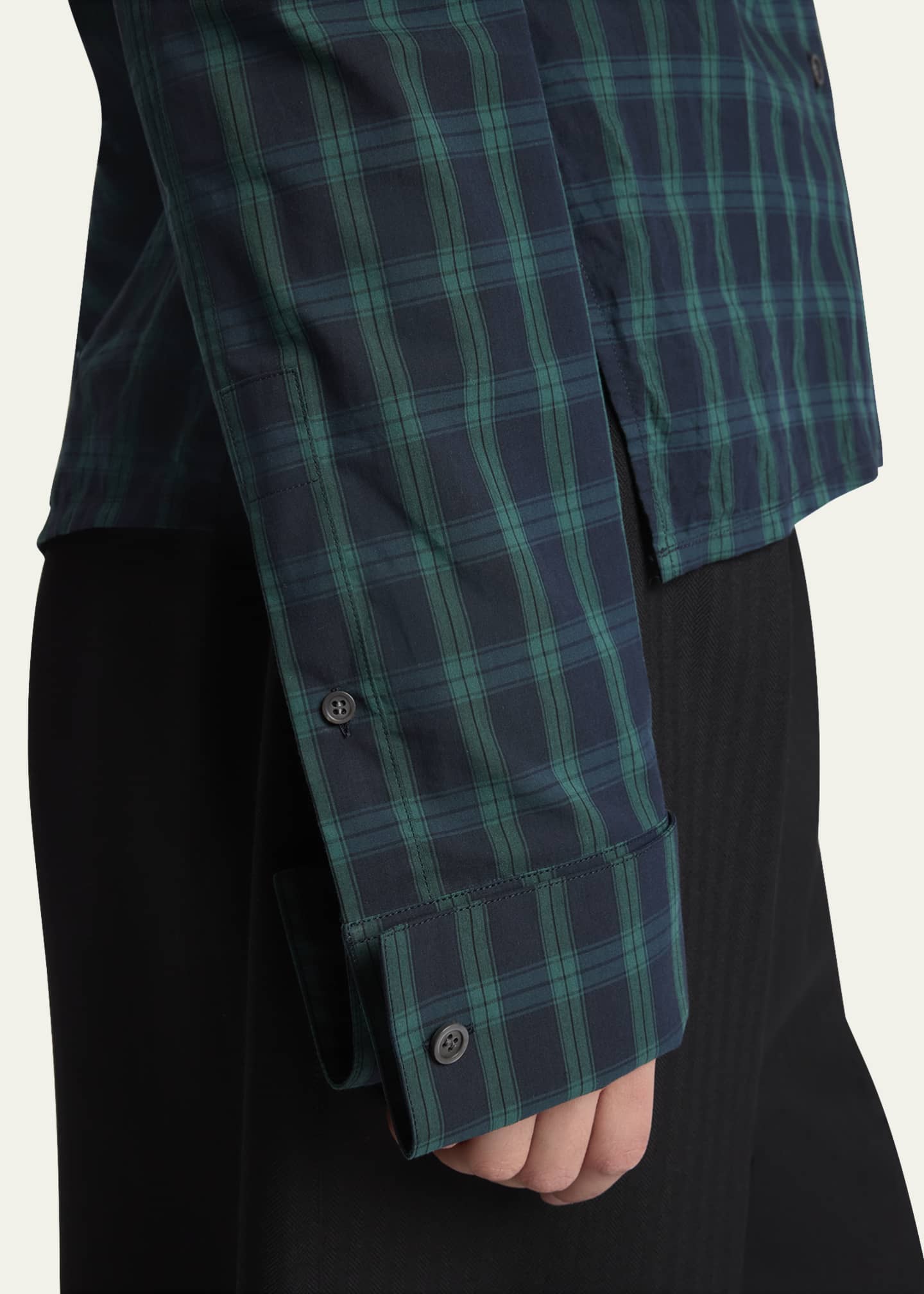Loewe Jacquard Check Cotton Poplin Asymmetric Top Image 5 of 5