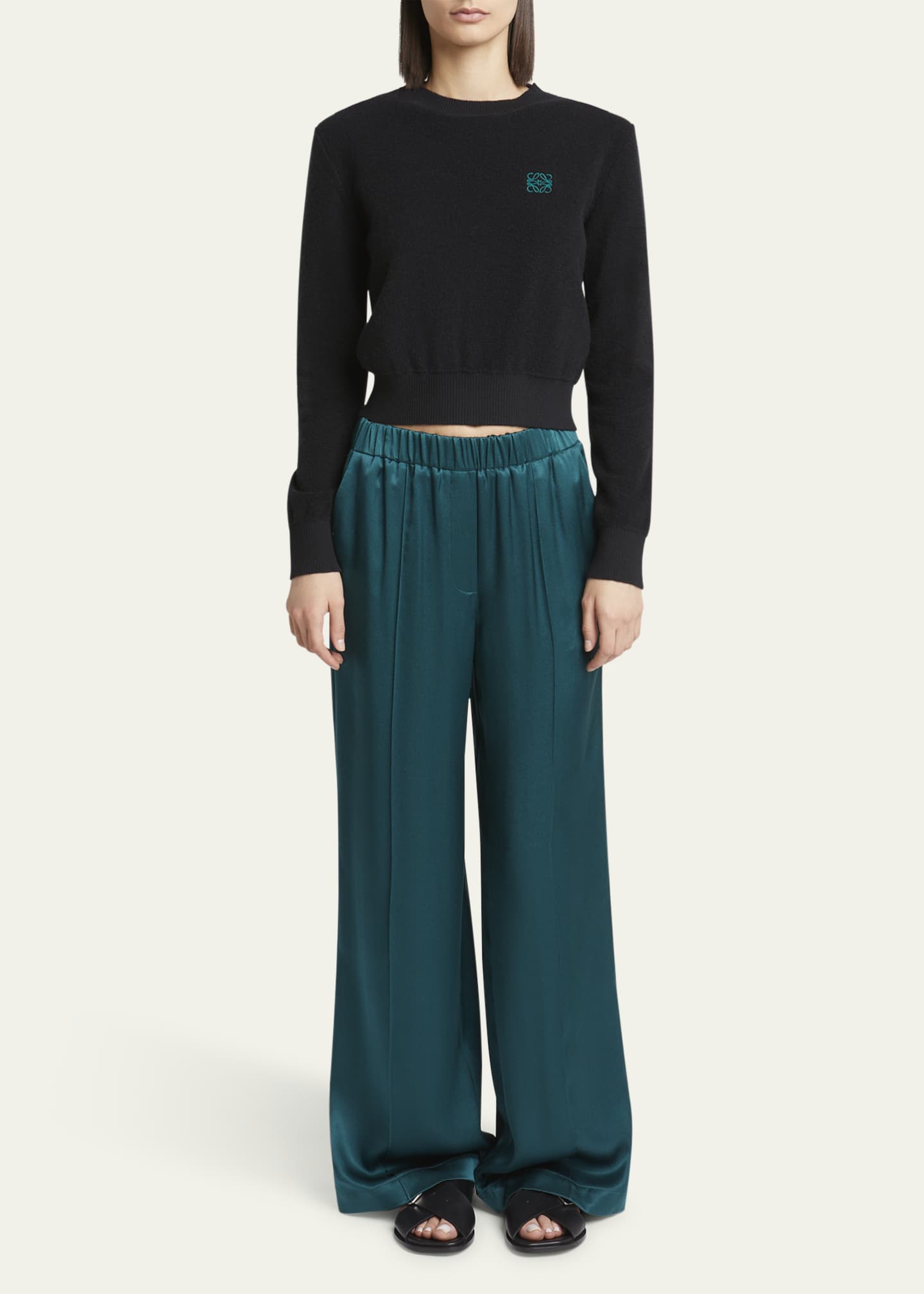 Loewe Cropped Anagram Wool Sweater Image 2 of 5