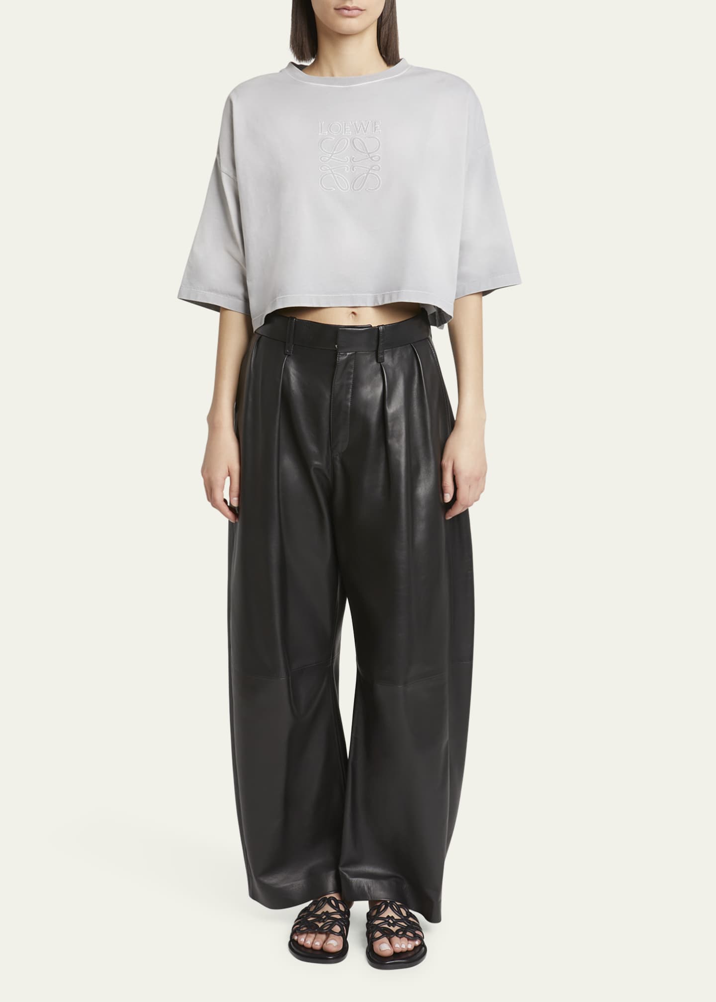 パンツ Loewe barrel Wide Pants Loewe Barrel Leg Pleated Wool Trousers - Bergdorf Goodman