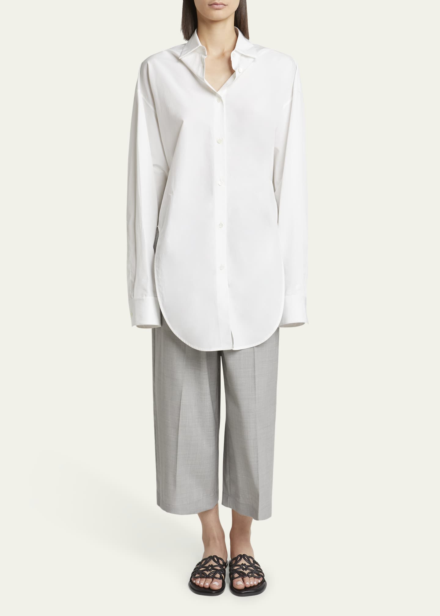Loewe Round-Hem Button-Down Blouse Image 2 of 5