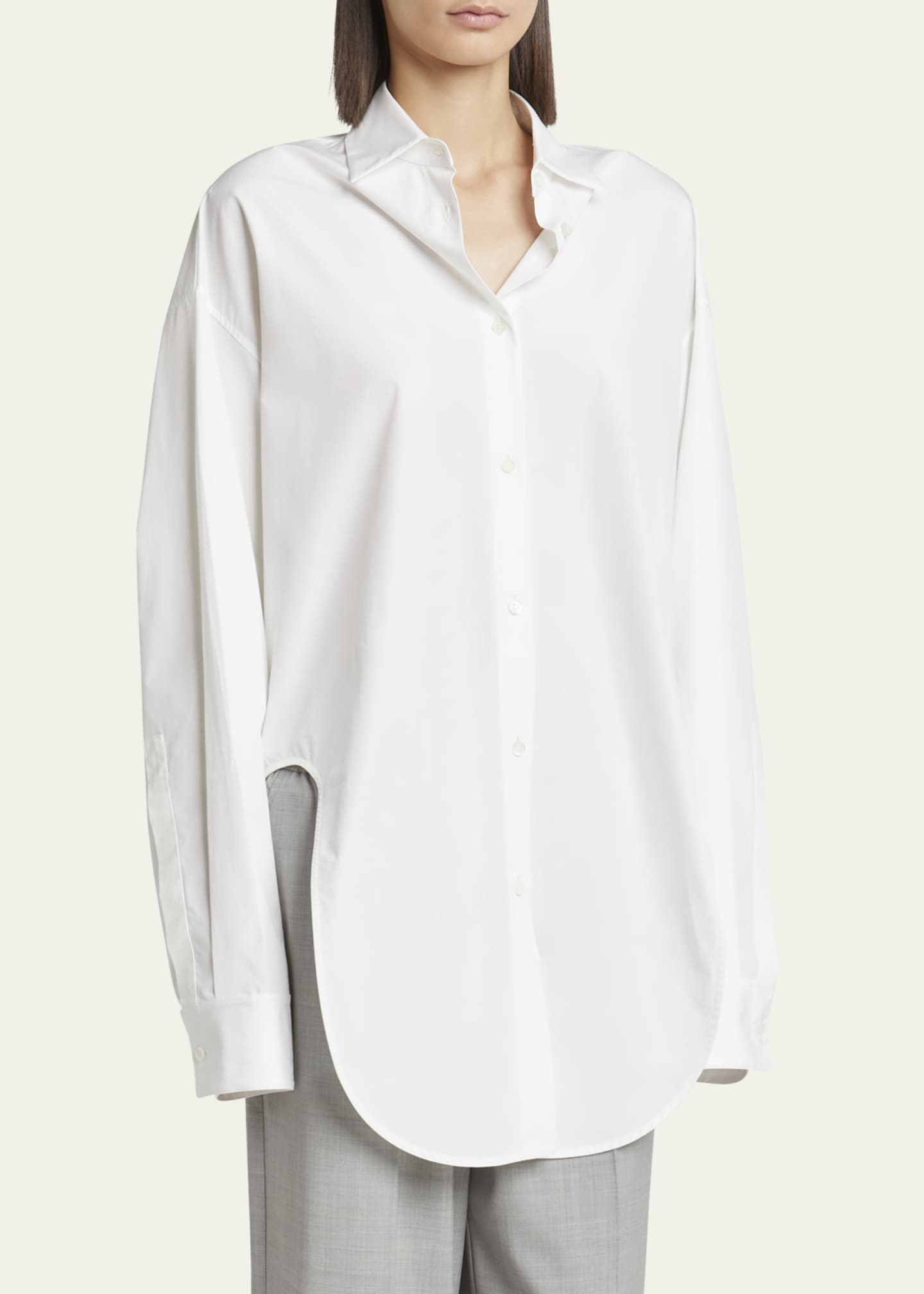 Loewe Round-Hem Button-Down Blouse Image 4 of 5