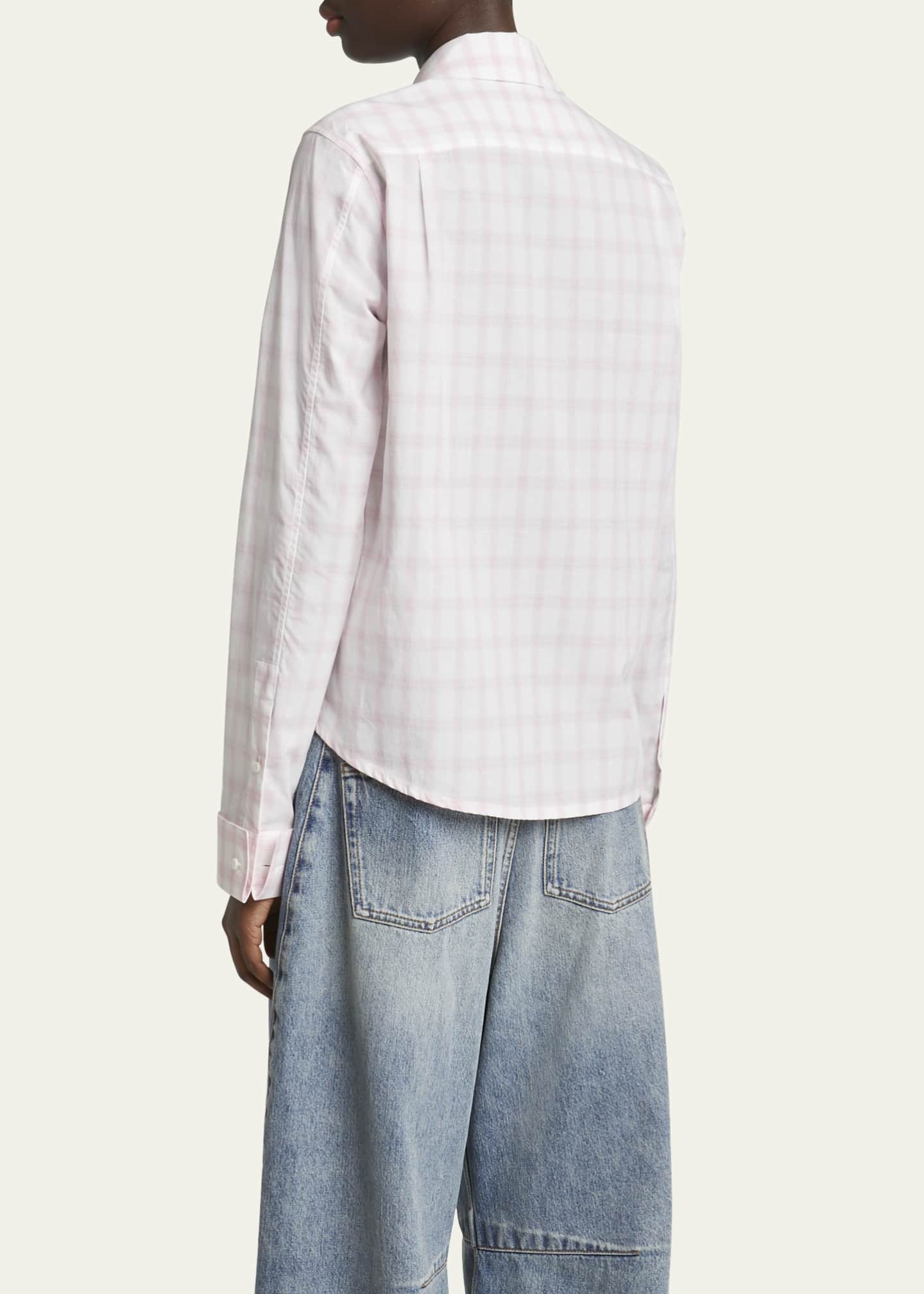 Loewe Plaid Asymmetric Button Down Shrunken Top Image 3 of 5