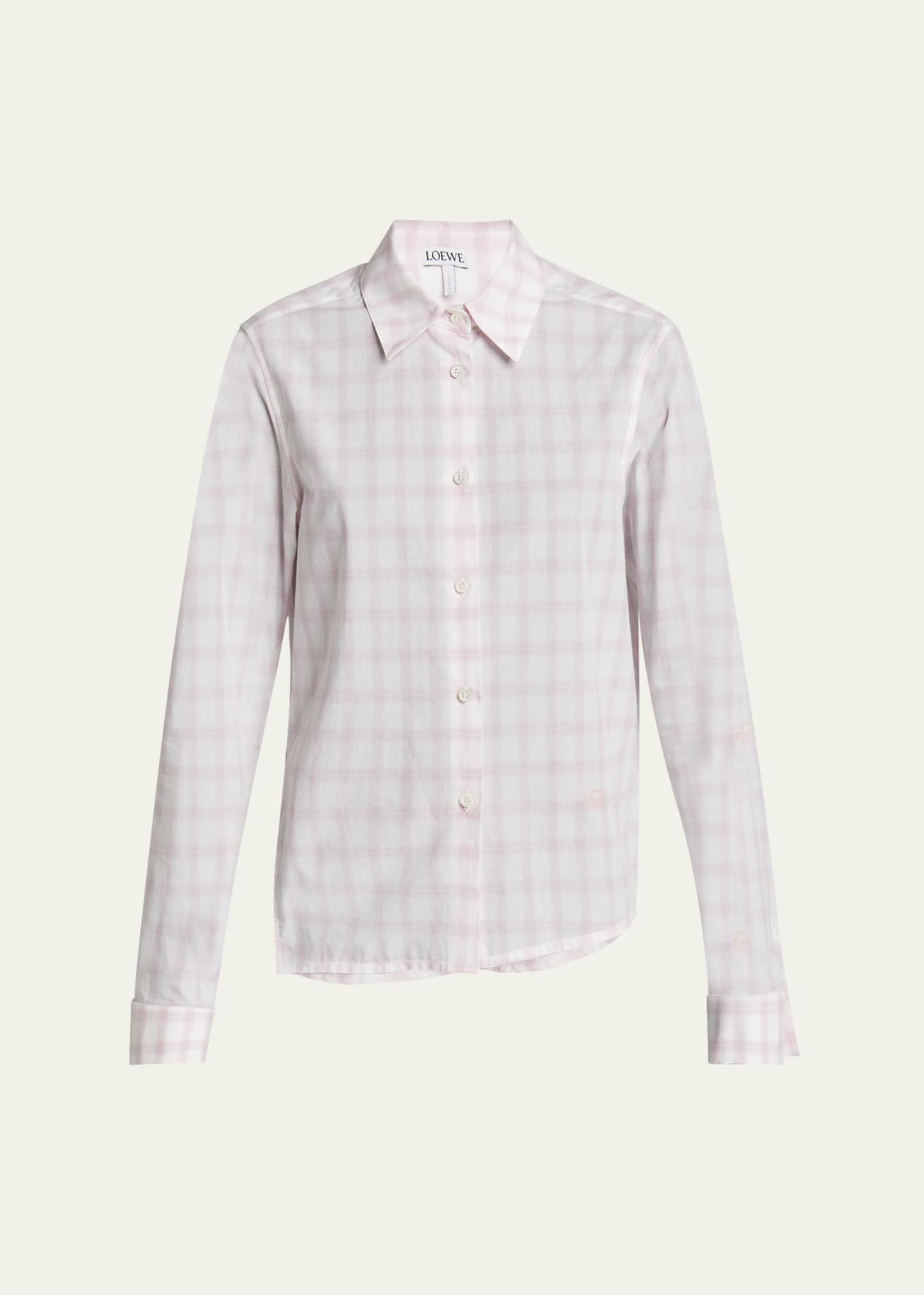 Loewe Plaid Asymmetric Button Down Shrunken Top Image 1 of 5