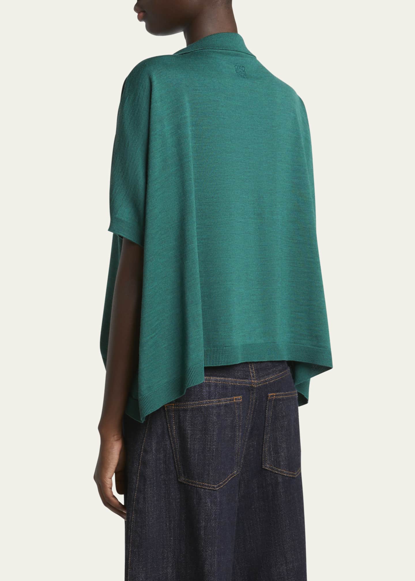 Loewe Deep V-Neck Johnny Collar Wool Sweater Image 3 of 5