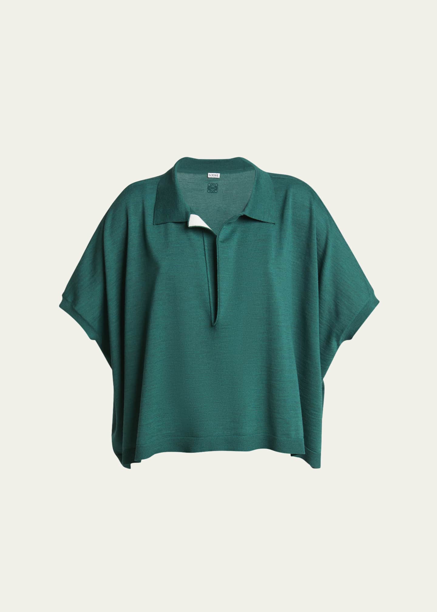 Loewe Deep V-Neck Johnny Collar Wool Sweater Image 1 of 5