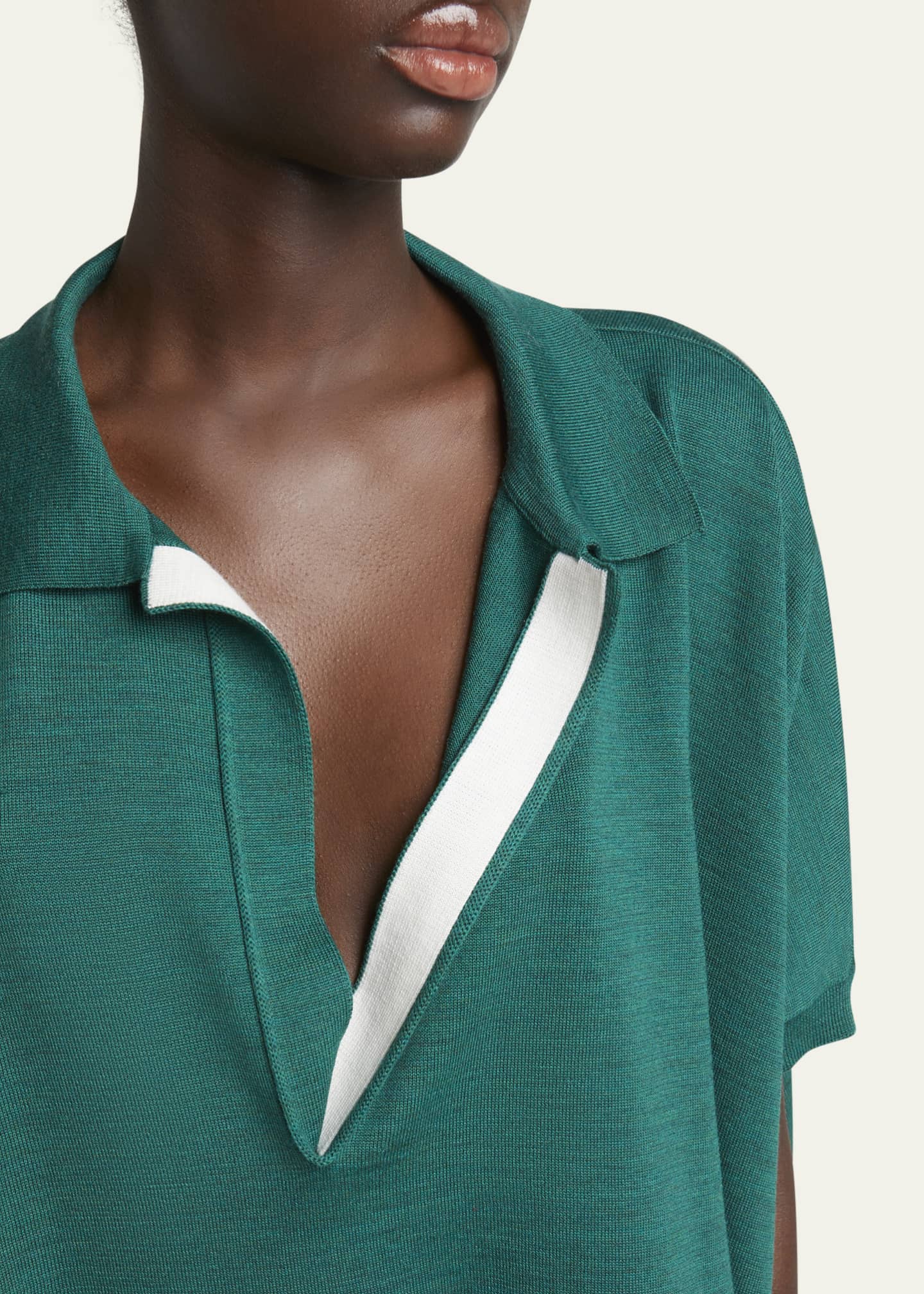 Loewe Deep V-Neck Johnny Collar Wool Sweater Image 5 of 5