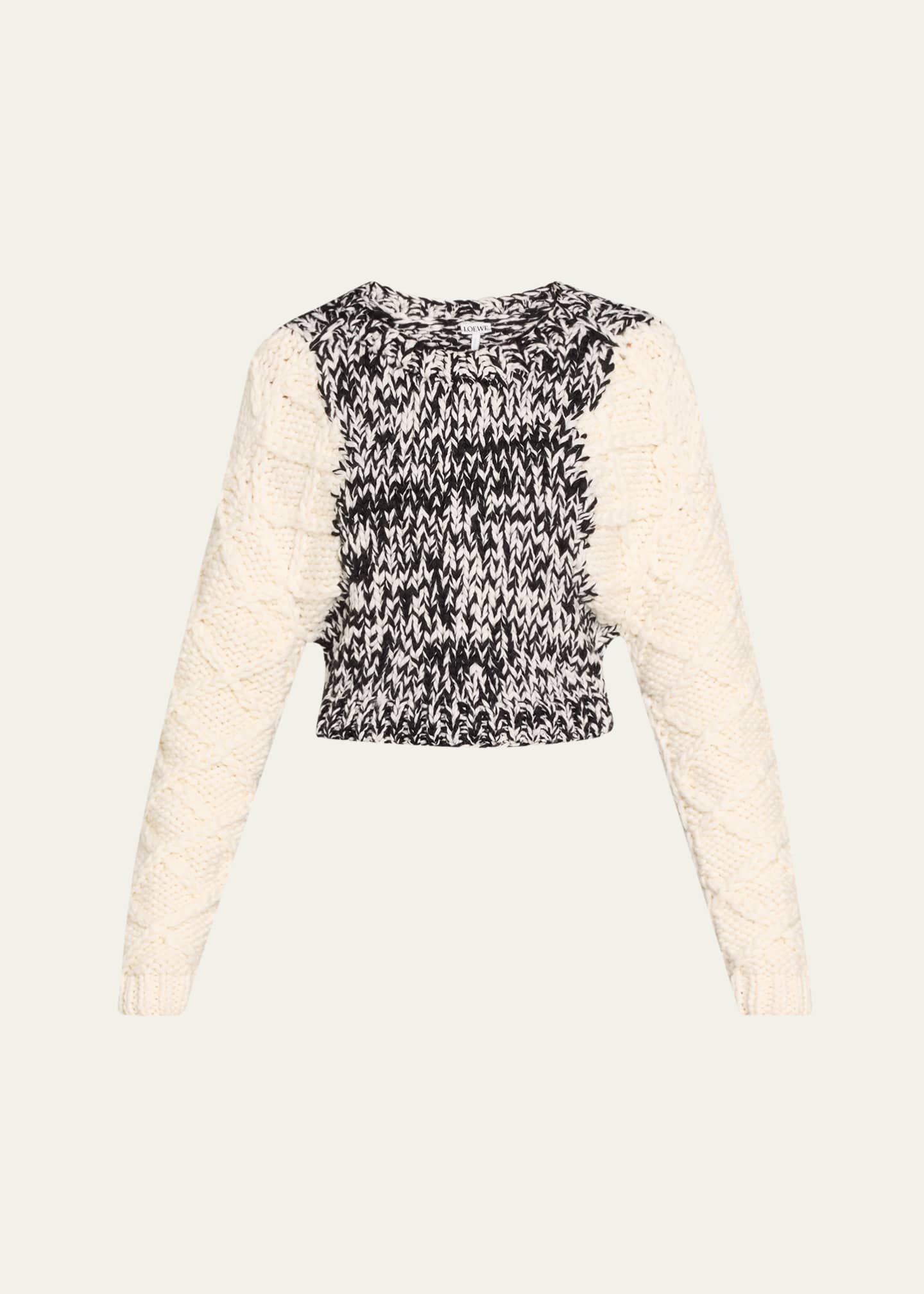 Marled Cable Wool Shrunken Sweater