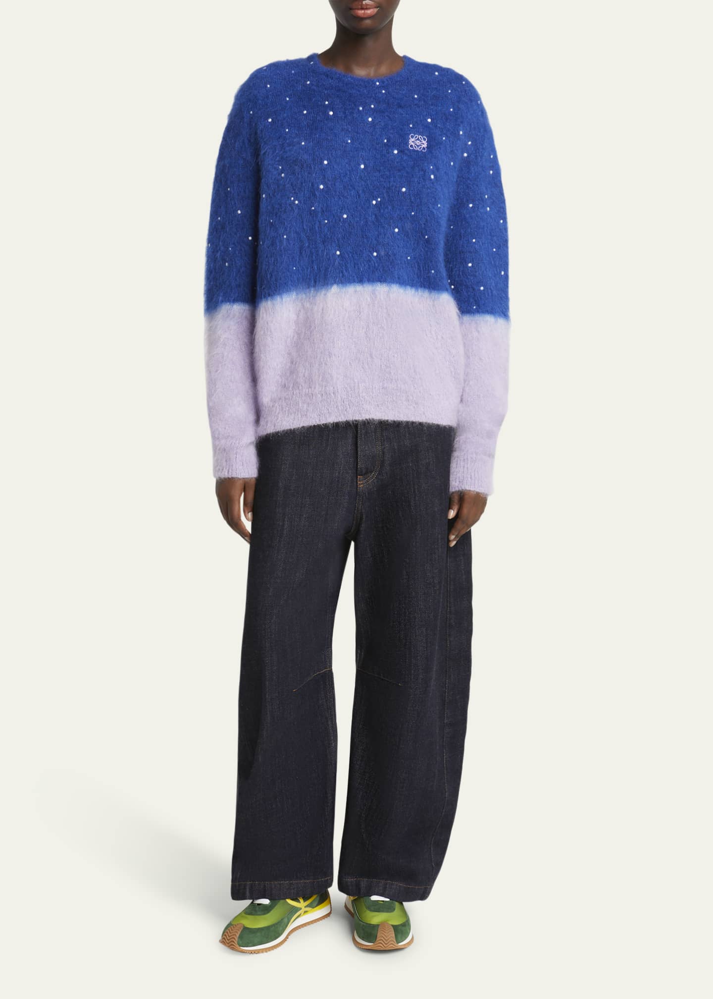 Loewe Bi-Color Crystal Fuzzy Sweater Image 2 of 5