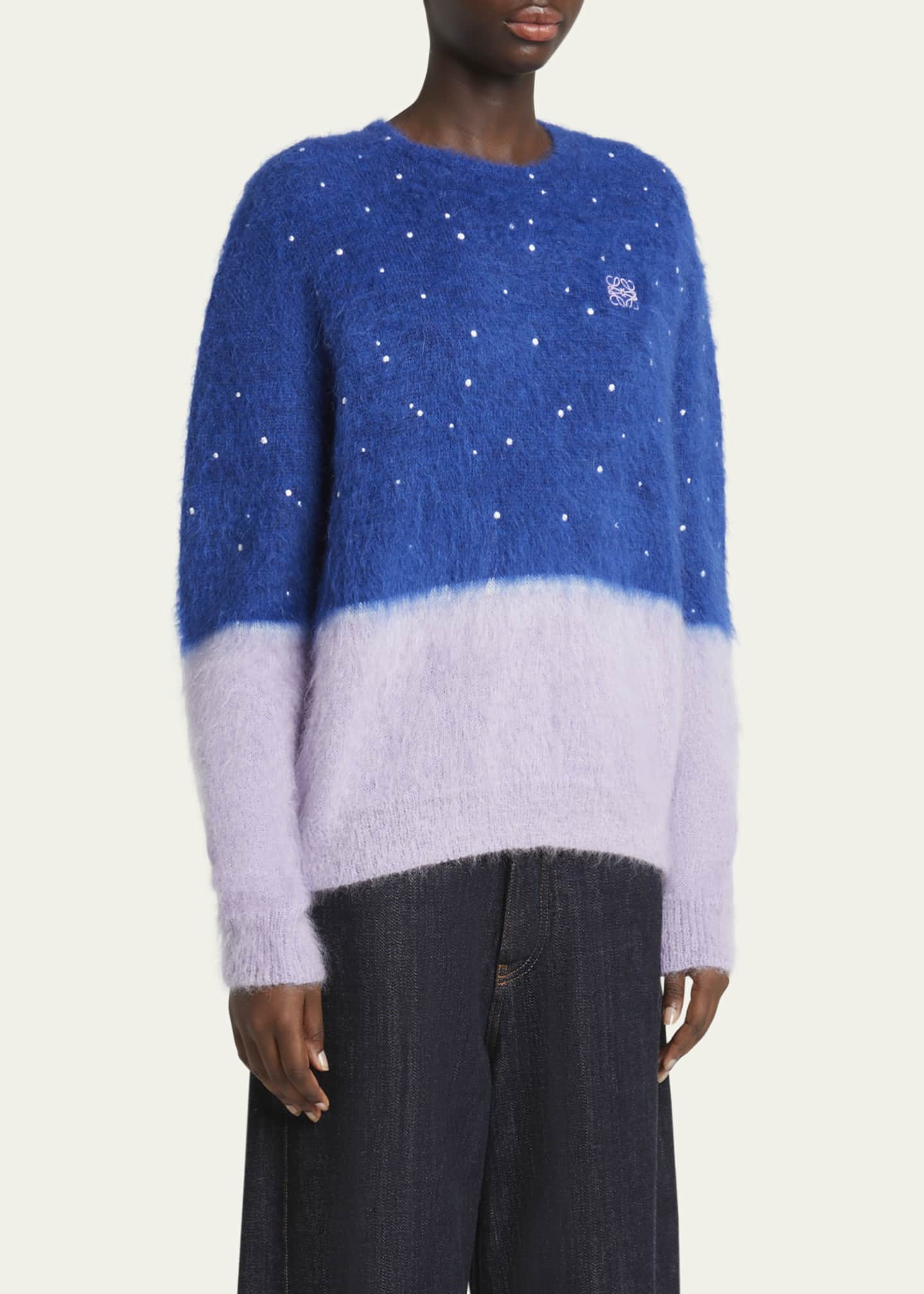 Loewe Bi-Color Crystal Fuzzy Sweater Image 4 of 5