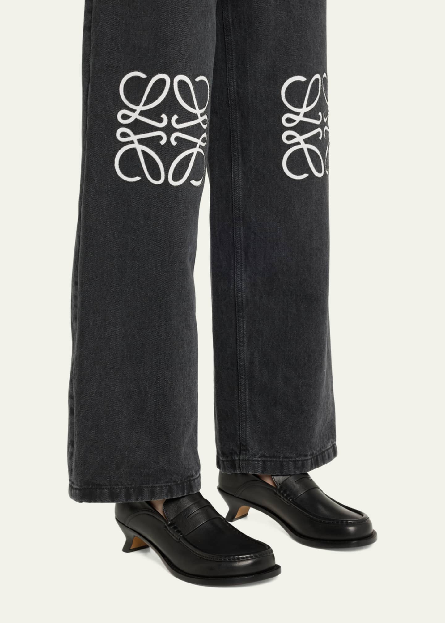Loewe Campo Leather Kitten Penny Loafers Image 2 of 6