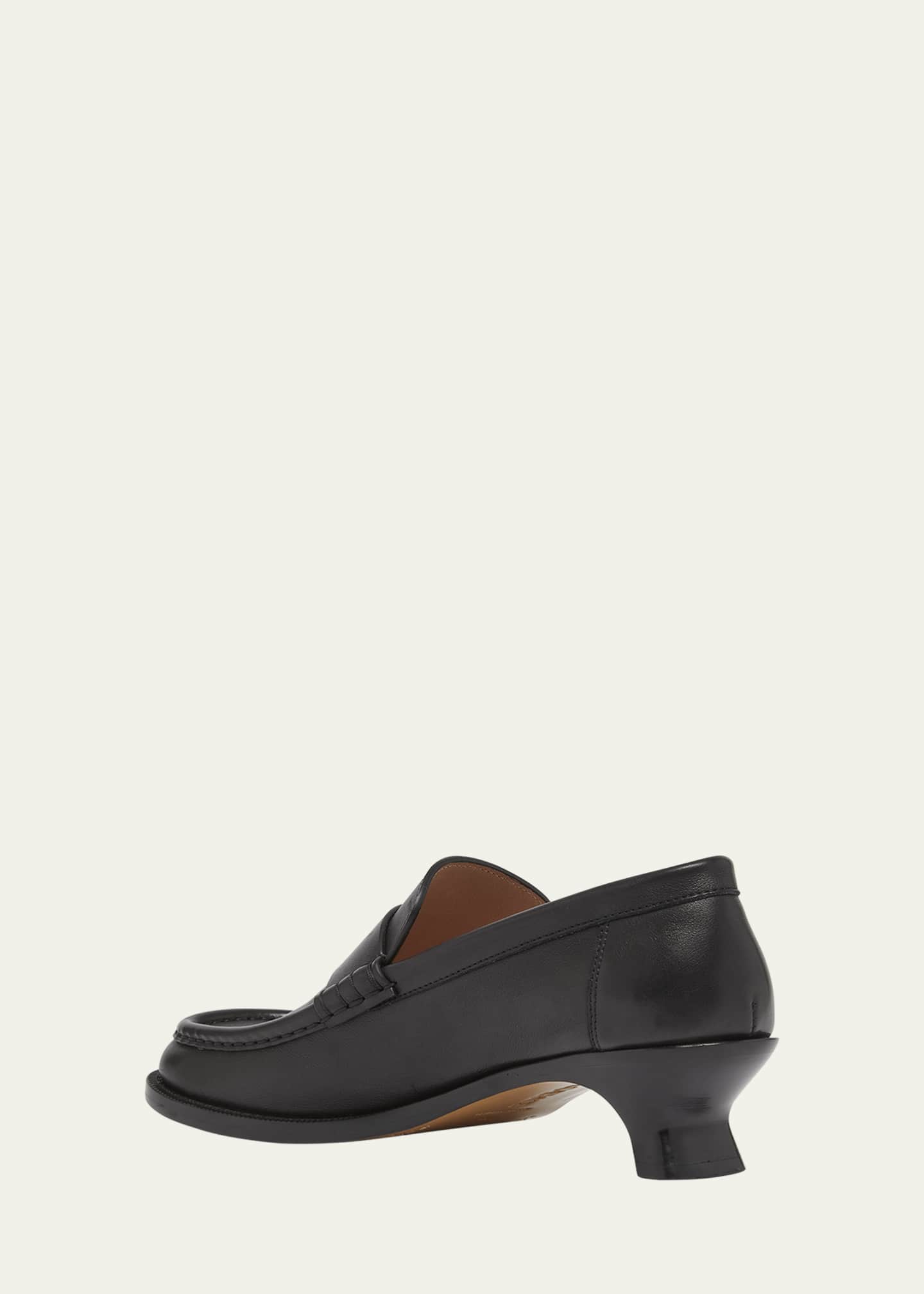 Loewe Campo Leather Kitten Penny Loafers Image 4 of 6