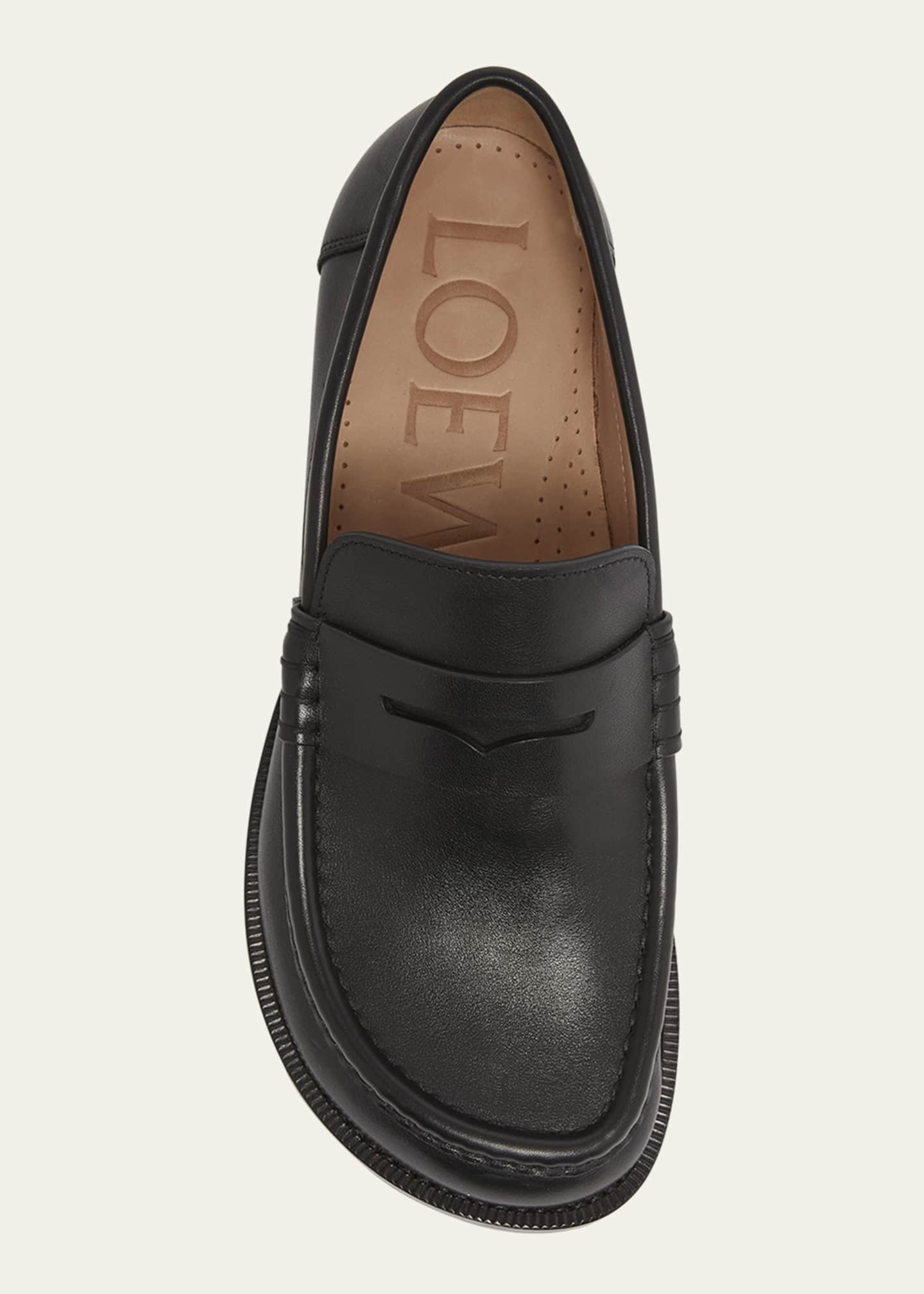Loewe Campo Leather Kitten Penny Loafers Image 6 of 6