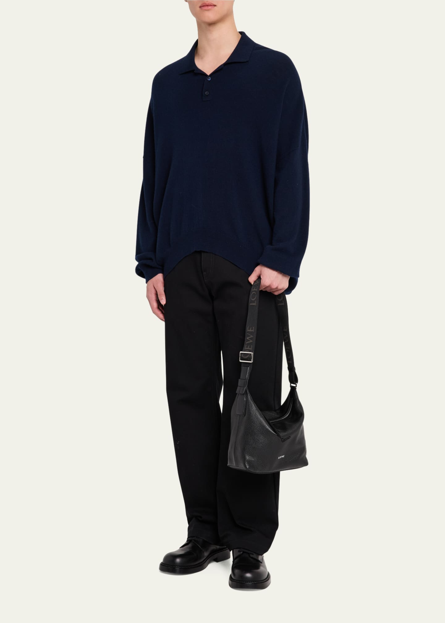 Loewe Men's Cubi Small Crossbody Bag in Grained Calfskin Image 5 of 5