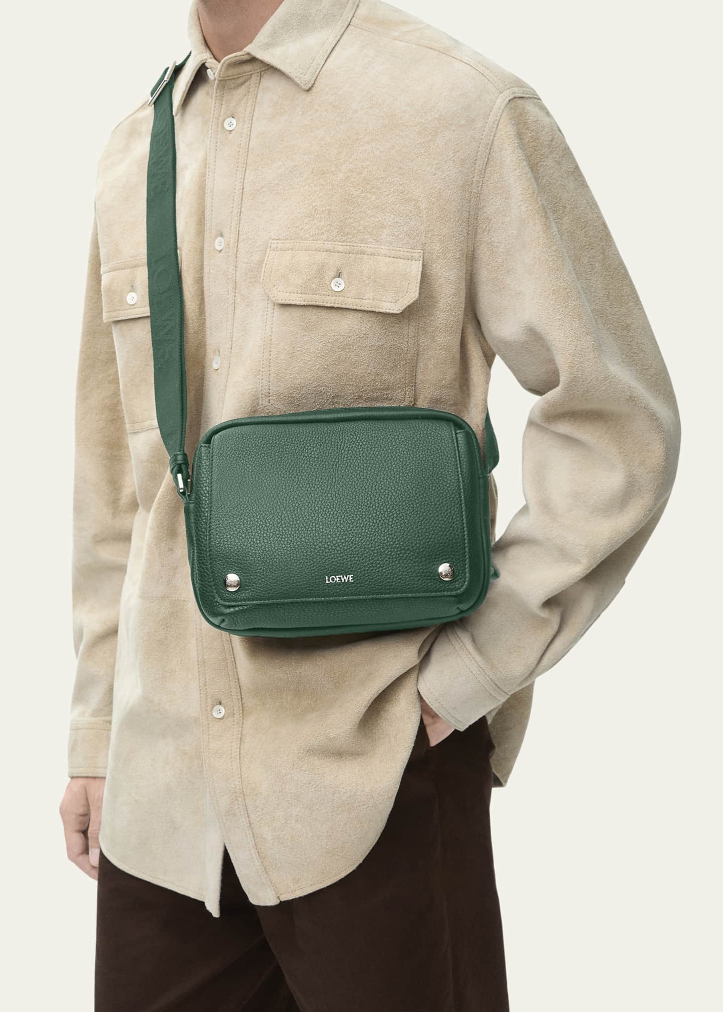 Loewe Men's XS Pebble Leather Messenger Bag Image 2 of 4