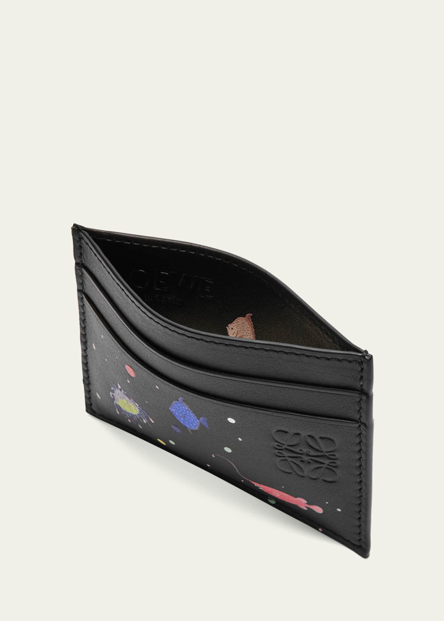 Loewe Men's Deep Sea Leather Card Holder Image 3 of 3