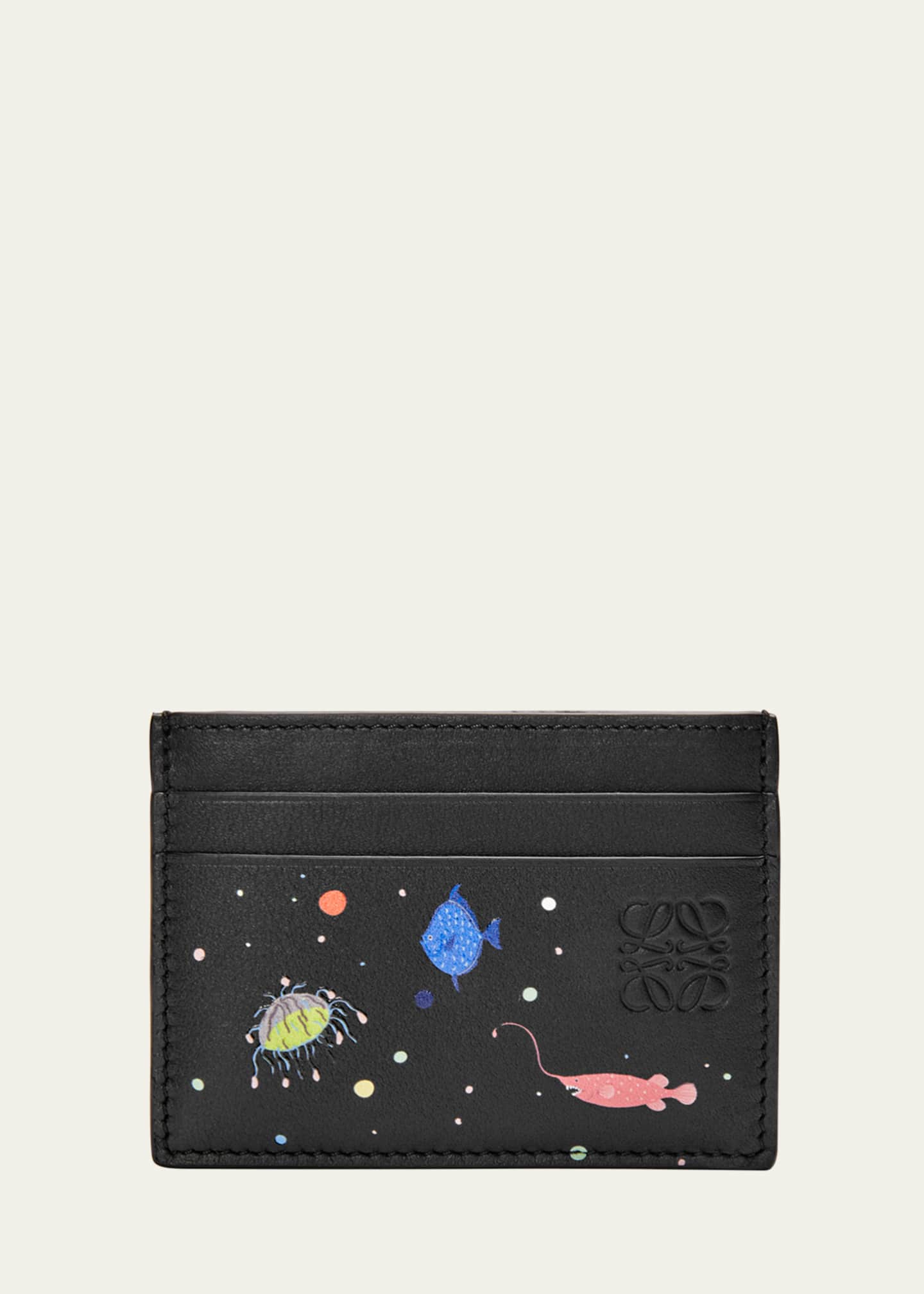Loewe Men's Deep Sea Leather Card Holder Image 1 of 3