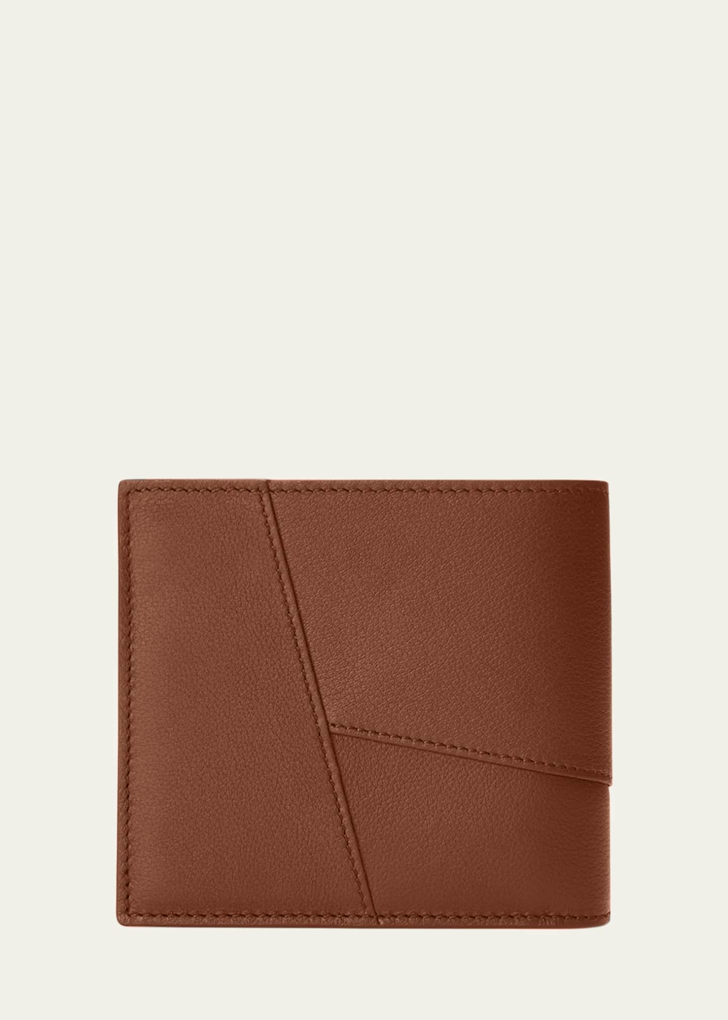 Men's Puzzle Edge Leather Bifold Wallet