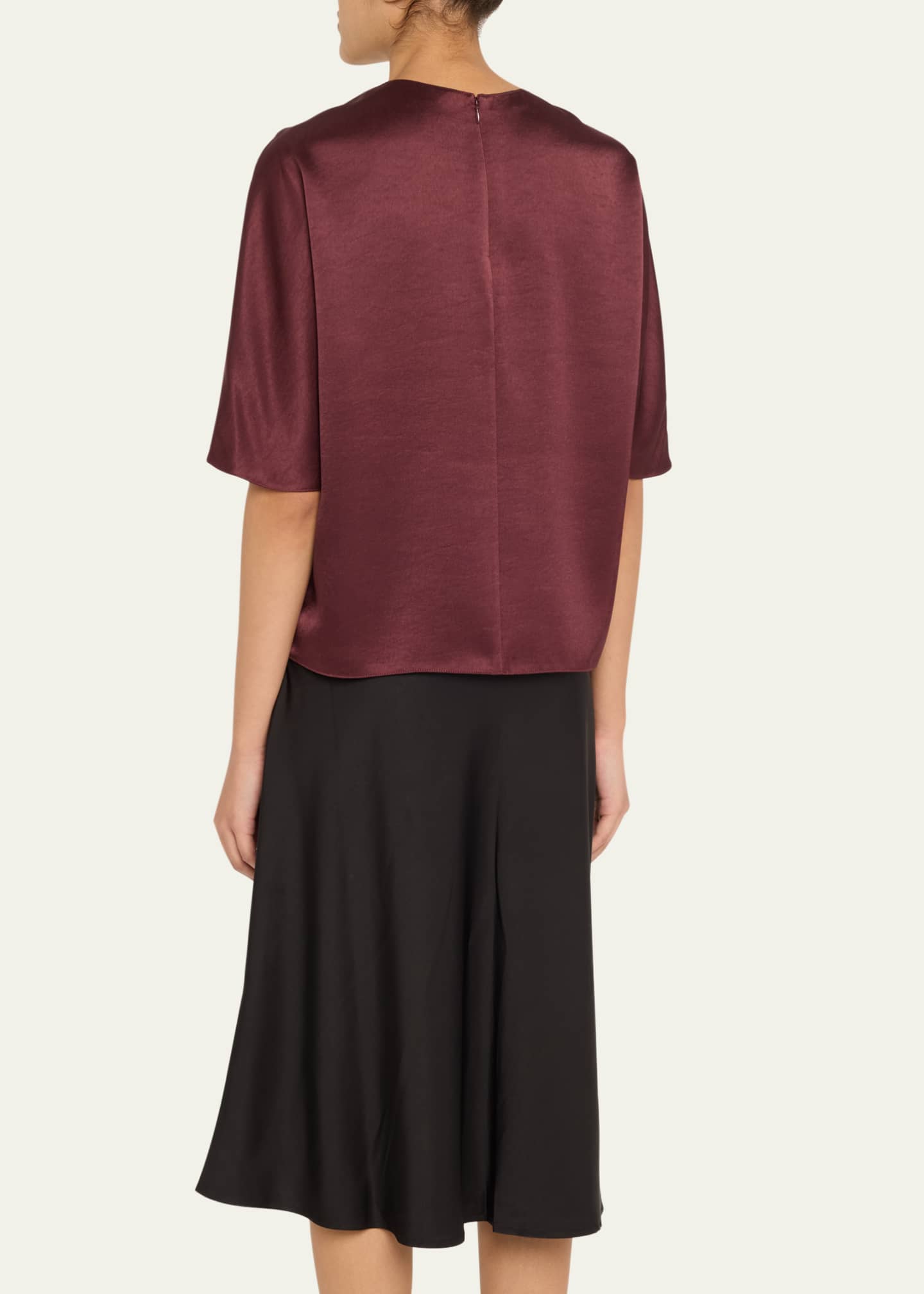 Vince Satin Short-Sleeve Blouse Image 3 of 5